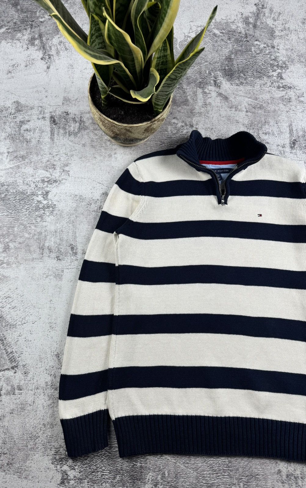 Tommy Hilfiger Tommy Hilfiger USA Striped 1/3 1/4 Varsity Sweater Pullover Size US M / EU 48-50 / 2 - 2 Thumbnail