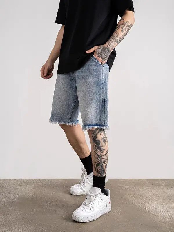 Japanese Brand VIBE Street hip hop patchwork washed skateboard denim shorts Size US 34 / EU 50 - 7 Thumbnail