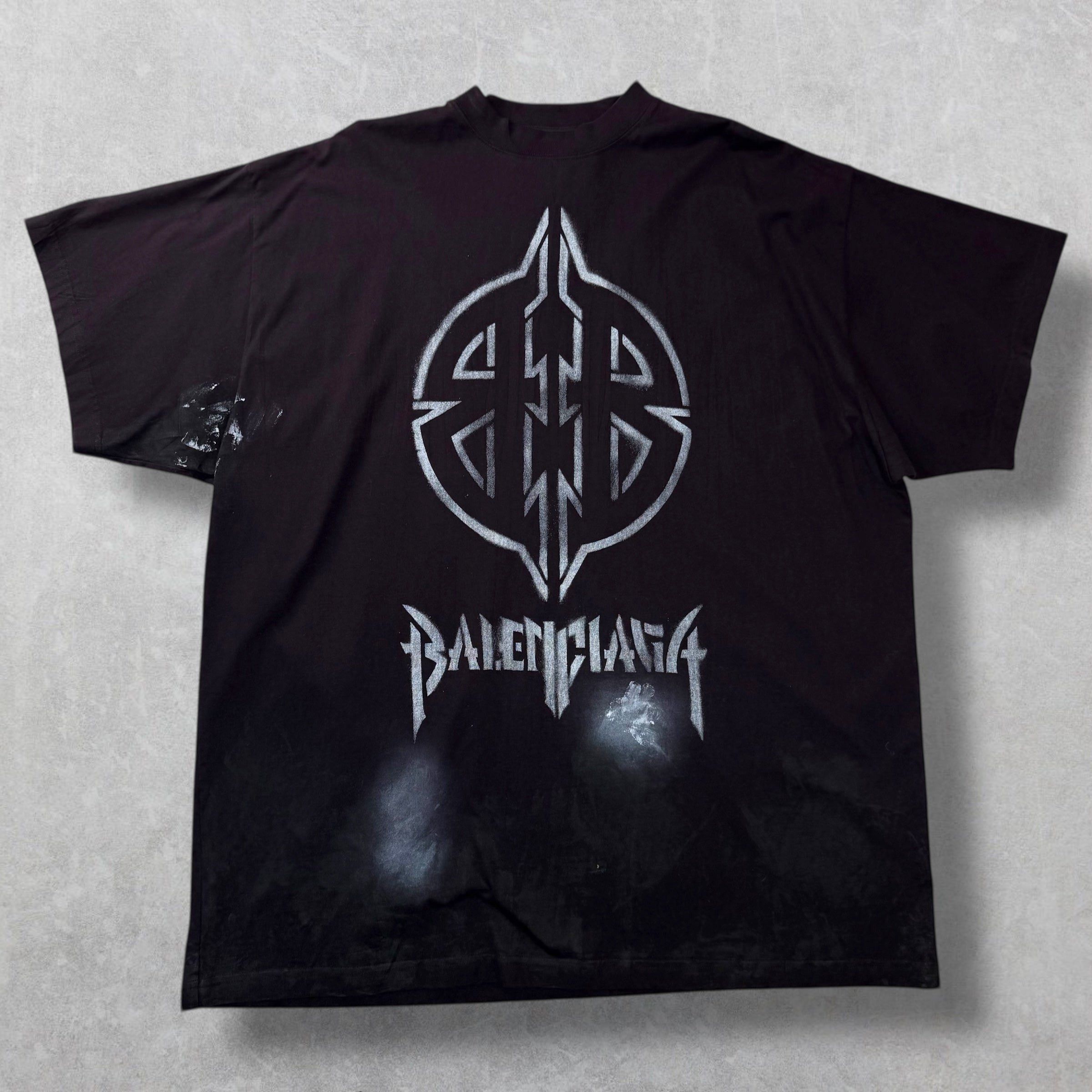 Balenciaga Balenciaga Black Metal BB Stencil Tee 4 (XXXL) Size US XXL / EU 58 / 5 - 1 Thumbnail