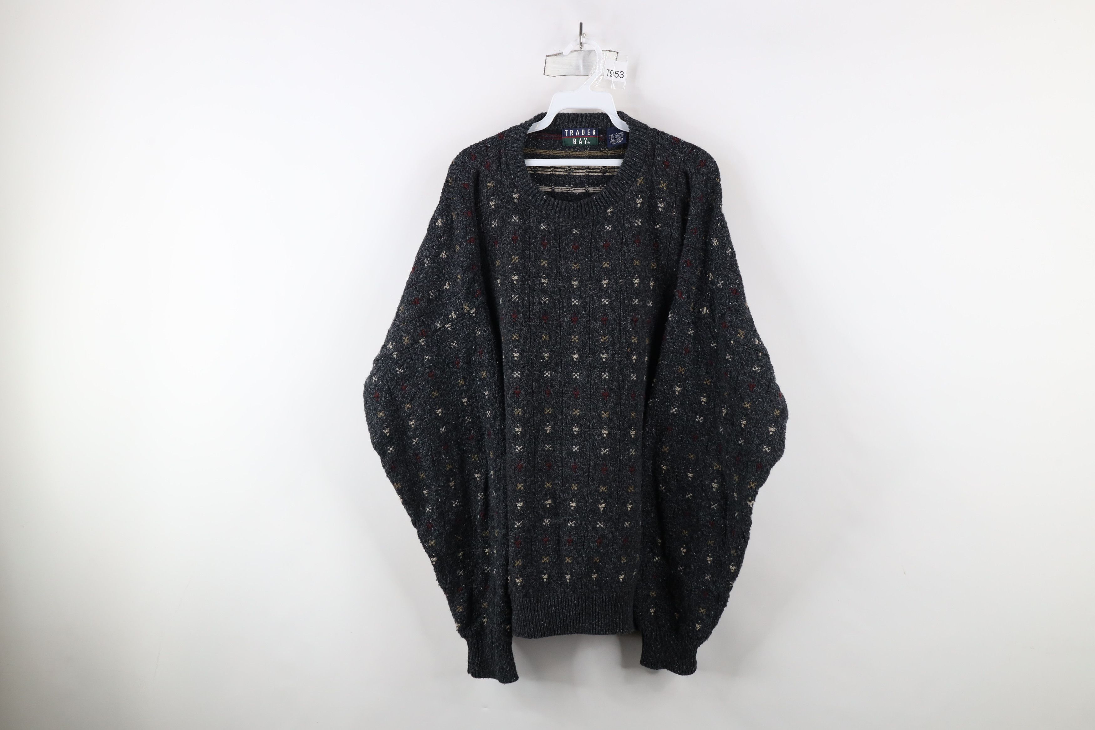 Vintage Vintage 90s Streetwear Textured Knit Crewneck Sweater USA Size US XXL / EU 58 / 5 - 1 Thumbnail