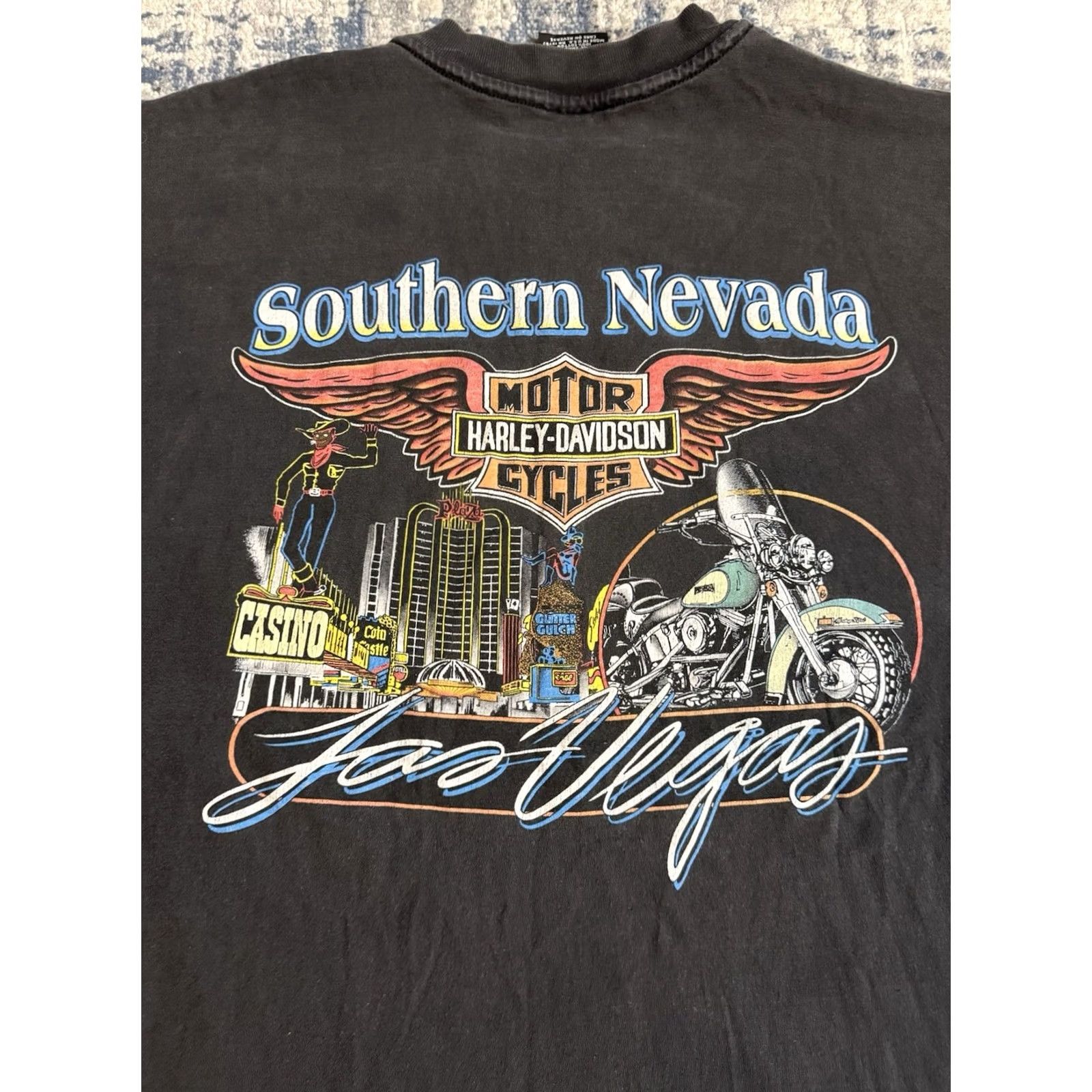 Harley Davidson VINTAGE Harley Davidson Motorcycles T Shirt XL 1997 Bad To The Bone Las Vegas 90s Mens Size US XL / EU 56 / 4 - 5 Thumbnail