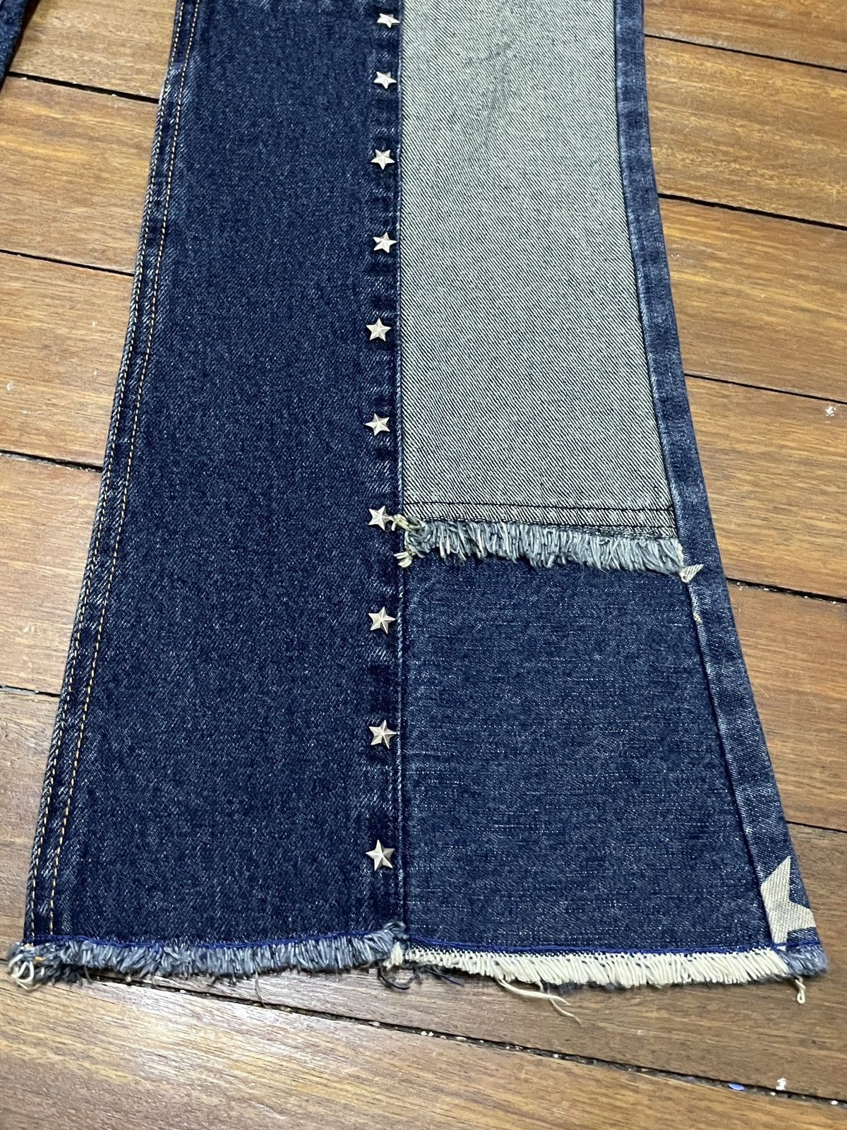 Japanese Brand × Vintage Rare Design Vintage Brand CAT Patchwork Jeans 1990s Size US 26 / EU 42 - 6 Thumbnail