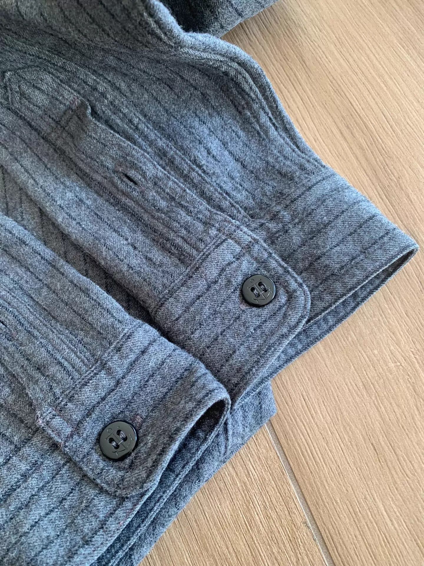 Freewheelers FREEWHEELERS U.S. NAVY OFFICER STRIPED COTTON WOOL SHIRT Size US XL / EU 56 / 4 - 7 Thumbnail