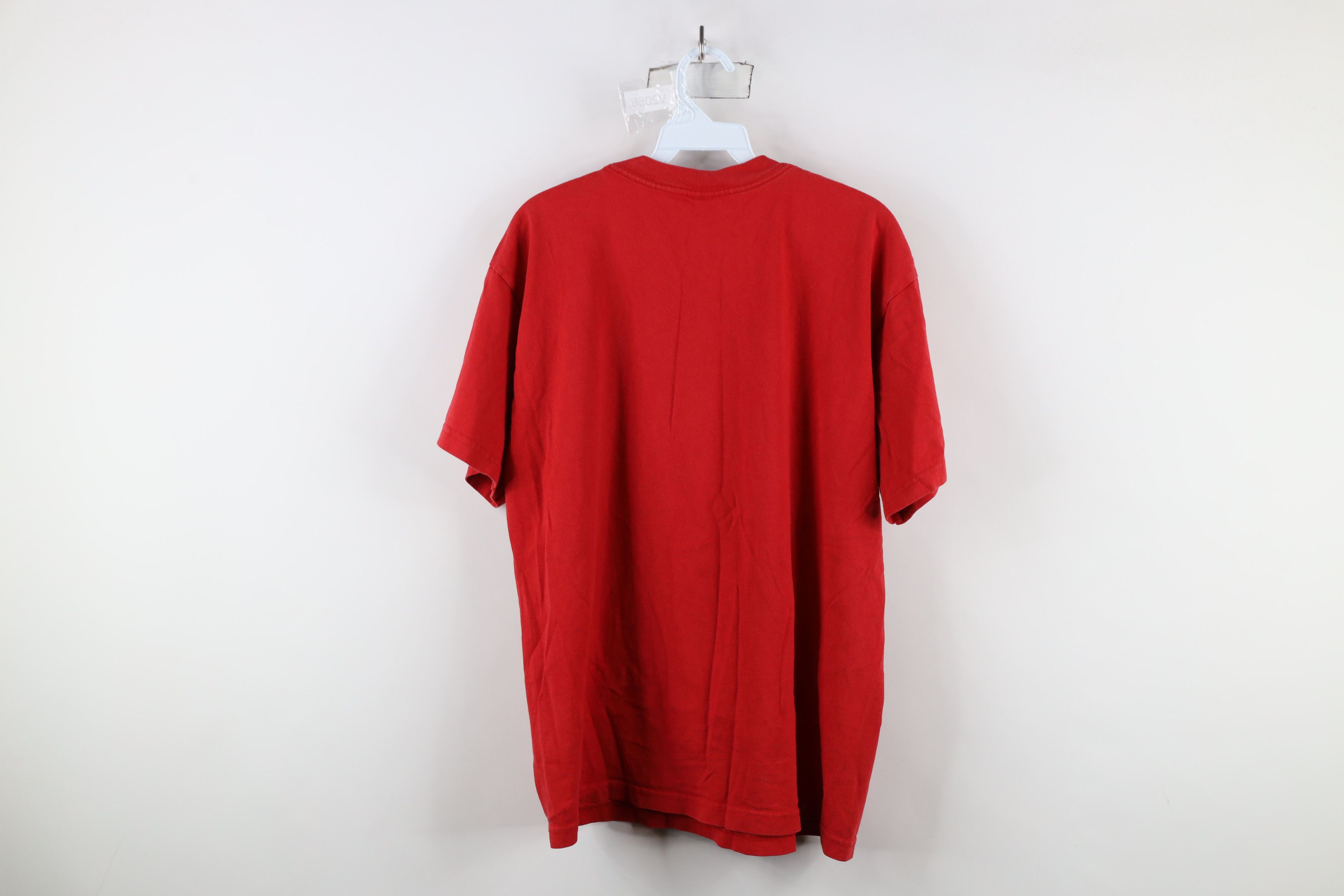 Vintage Vintage 90s Streetwear Short Sleeve T-Shirt Red Cotton USA Size US L / EU 52-54 / 3 - 6 Thumbnail