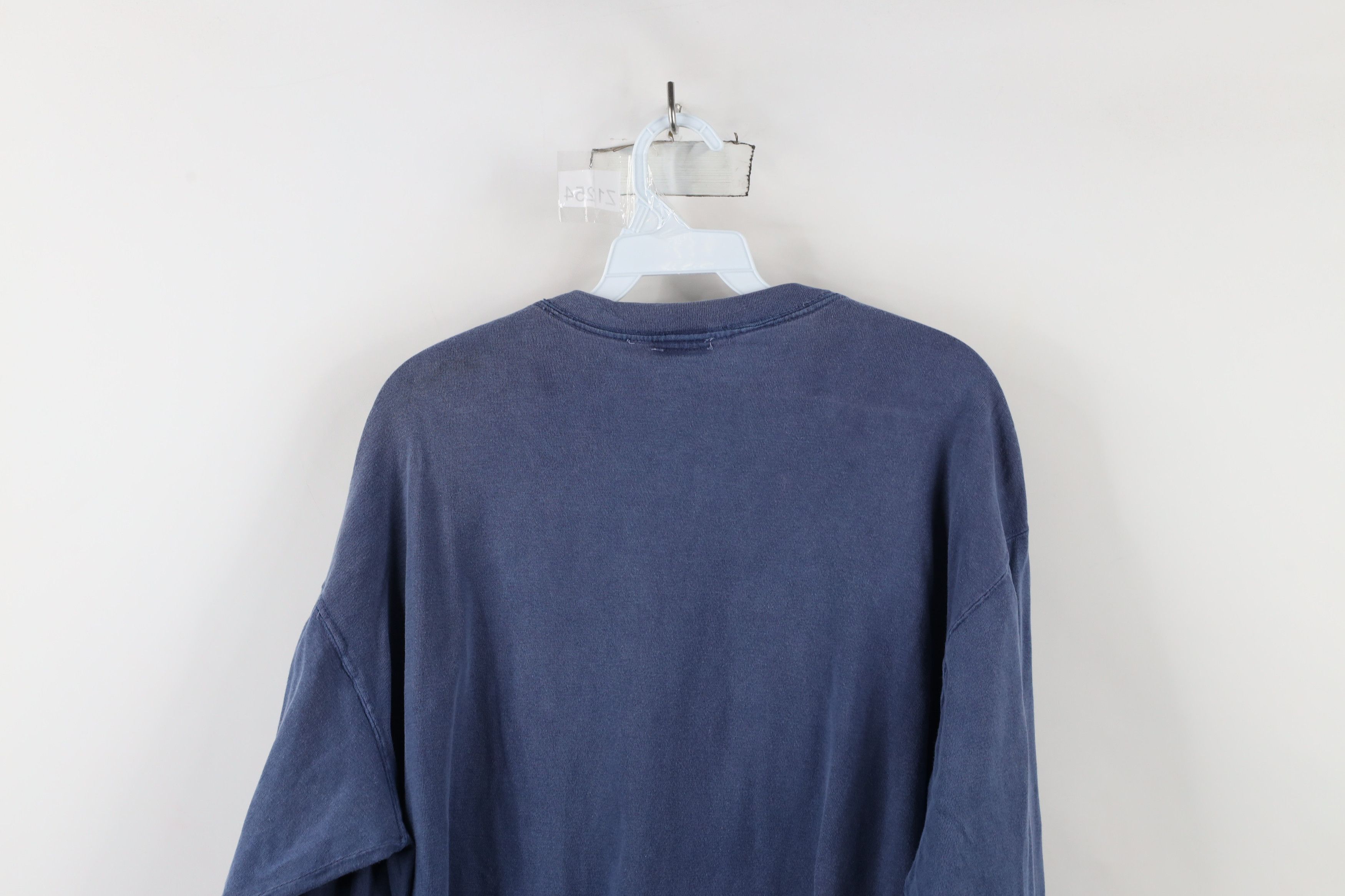Vintage Vintage 90s Streetwear Blank Cotton Long Sleeve T-Shirt Blue Size US L / EU 52-54 / 3 - 9 Thumbnail