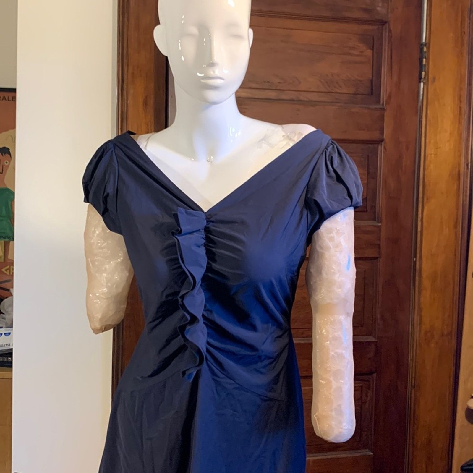 Diane von Furstenberg Diane von Furstenberg navy blue cocktail dress DVF Size XL / US 12-14 / IT 48-50 - 2 Thumbnail