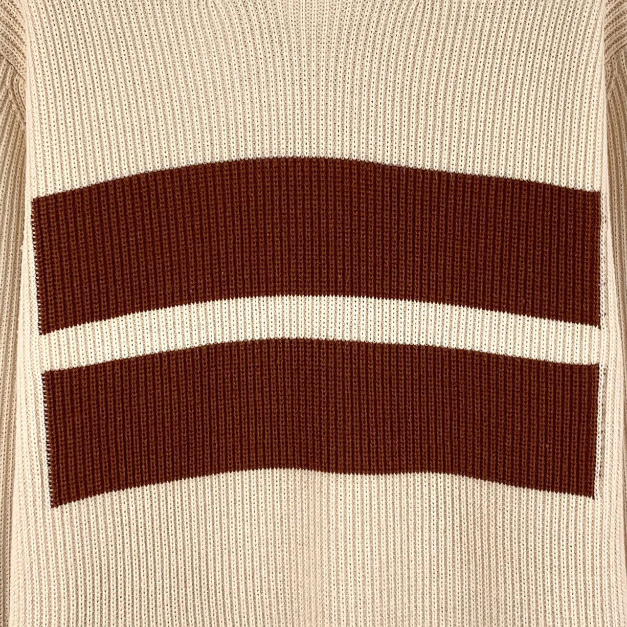 Z Zegna Zegna Striped Cashmere Sweater Beige (50R) Size US M / EU 48-50 / 2 - 4 Thumbnail