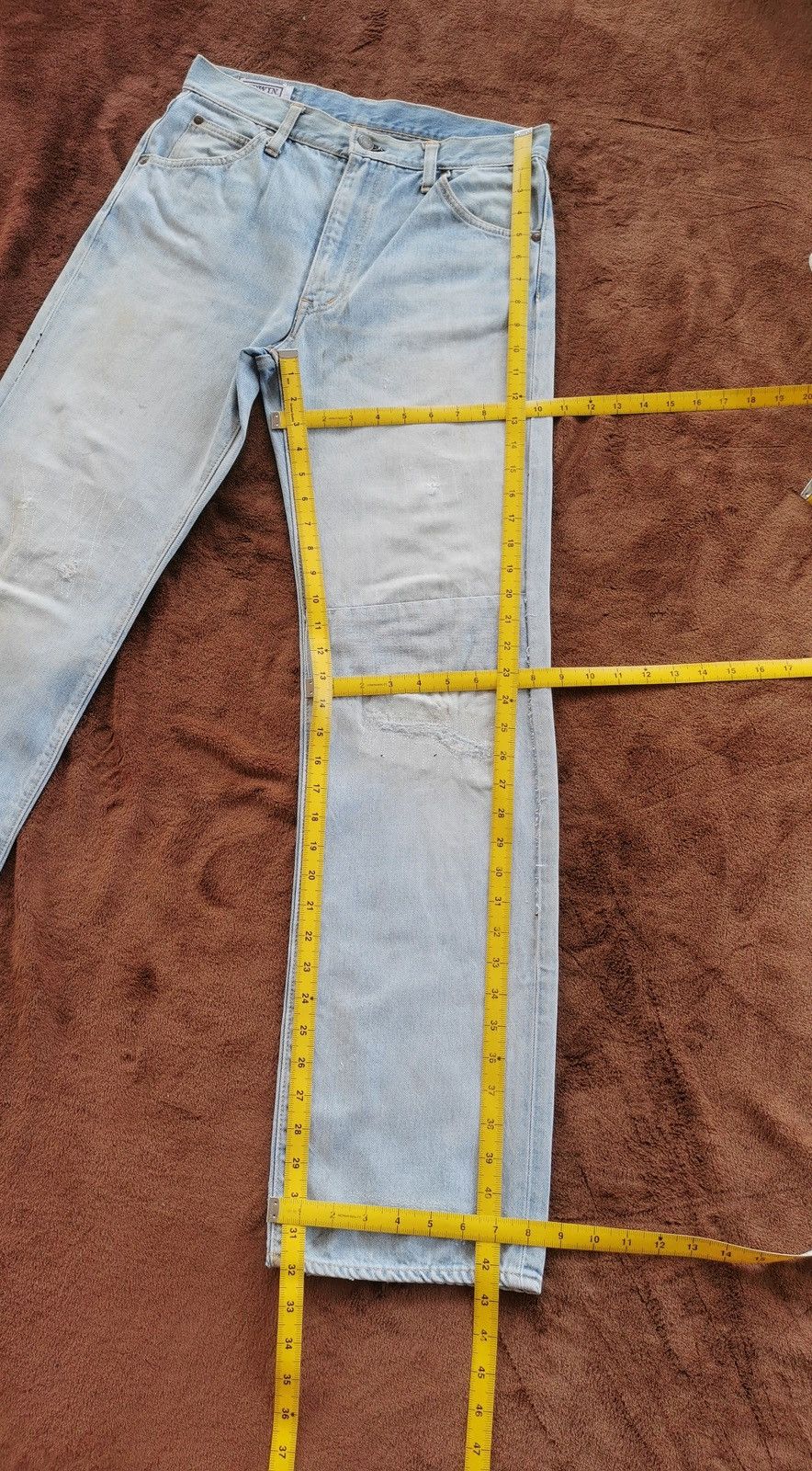 Edwin Vintage Edwin Distressed Patchwork Denim Jeans Size US 30 / EU 46 - 13 Thumbnail