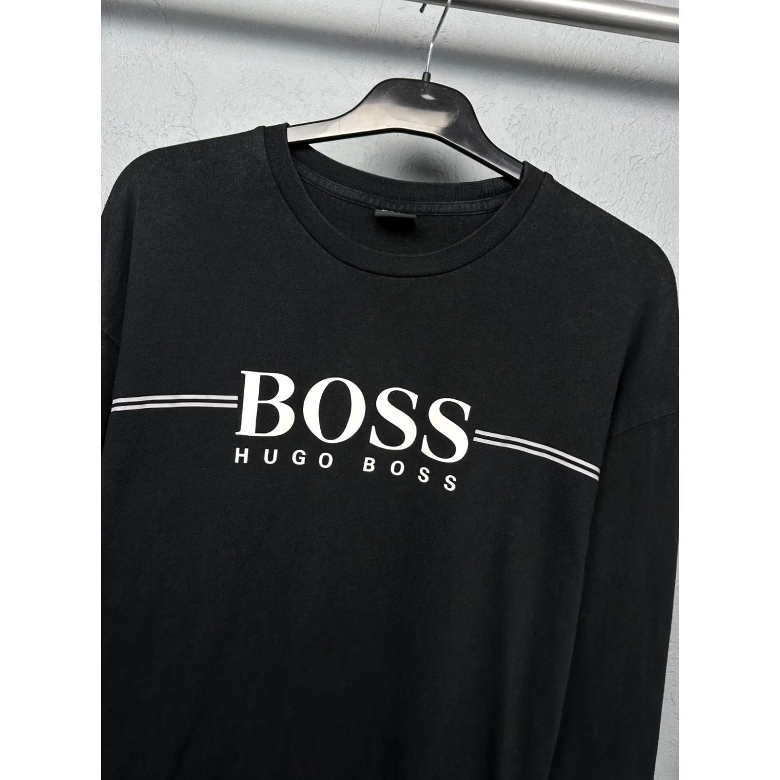Hugo Boss Hugo Boss Mens Sweatshirt Crew Neck Size S Black Cotton Logo Pullover Long Sleeve Shirt Mens Size US S / EU 44-46 / 1 - 2 Thumbnail