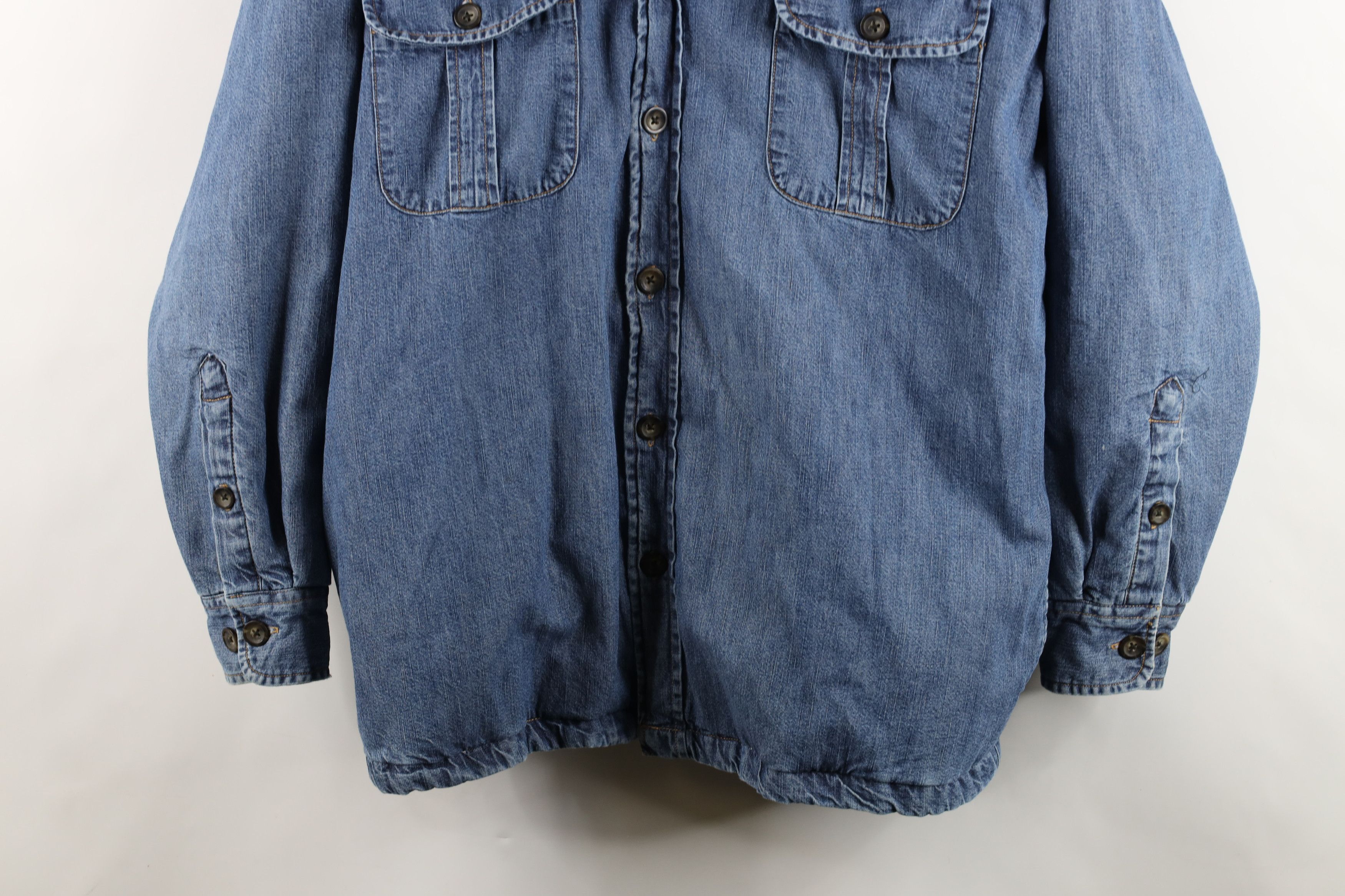 Vintage Vintage Streetwear Denim Jean Hooded Shirt Jacket Jac Shirt Size US L / EU 52-54 / 3 - 3 Thumbnail