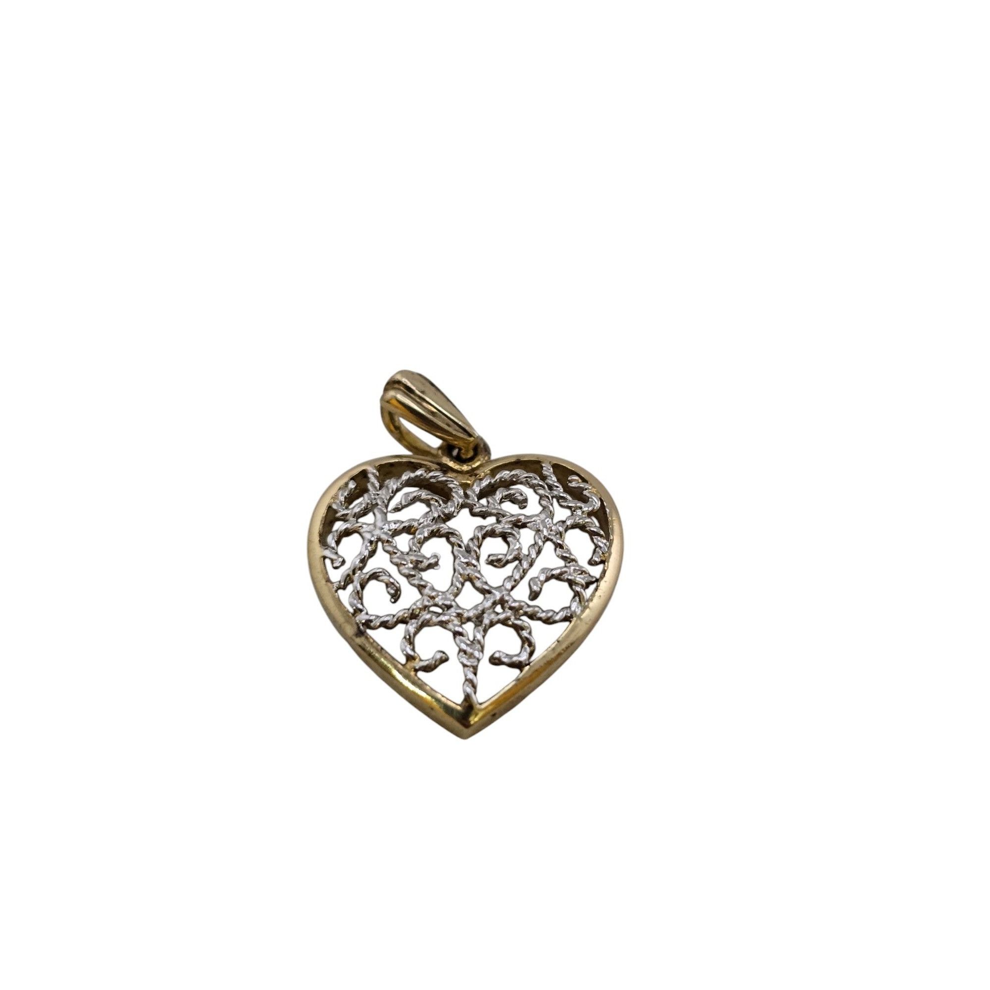 Vintage Vintage 925 Sterling Silver Filigree Heart Pendant Charm (A7 Size ONE SIZE - 1 Thumbnail