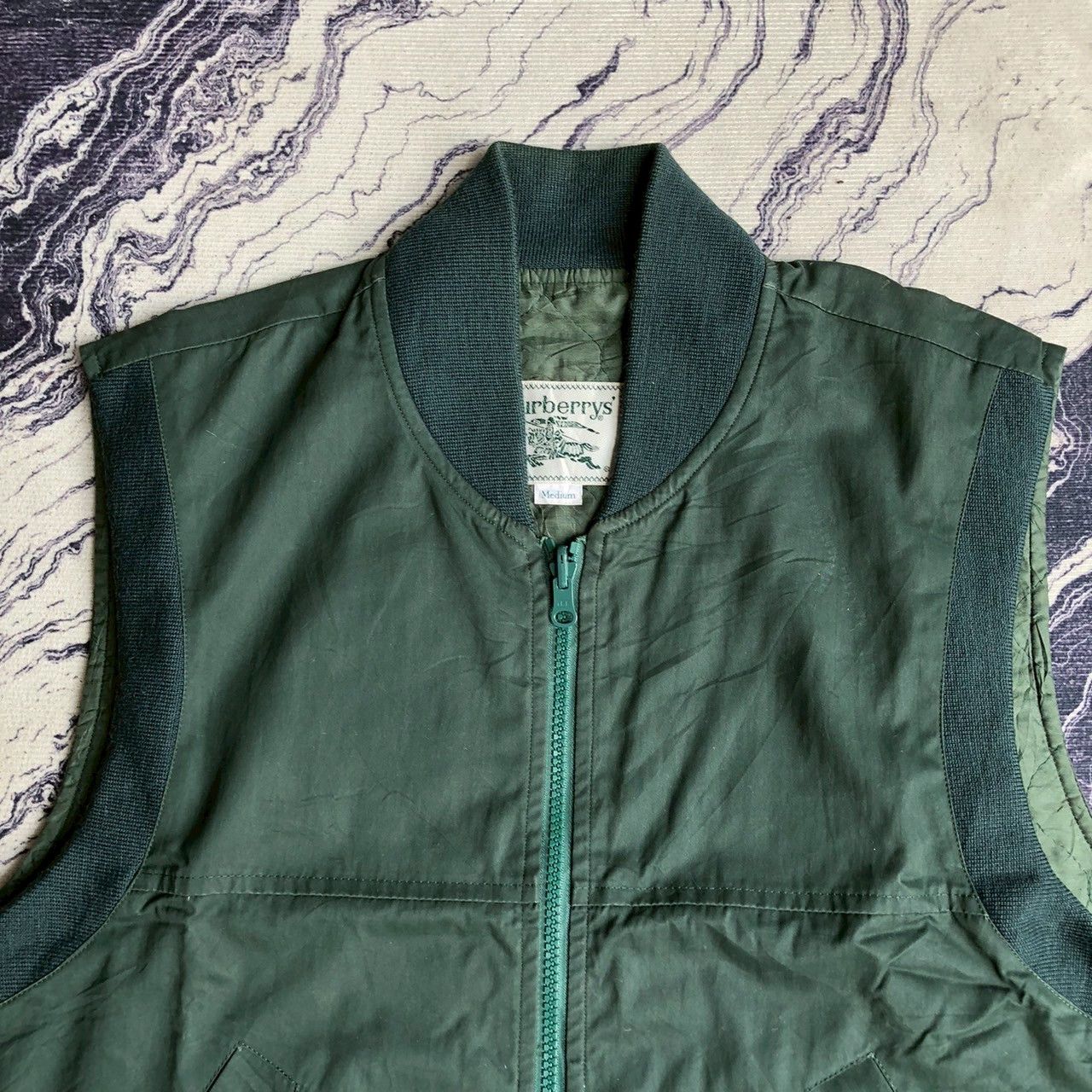 Burberry Vintage 90s Burberrys Green Zip Vest Size US M / EU 48-50 / 2 - 4 Thumbnail