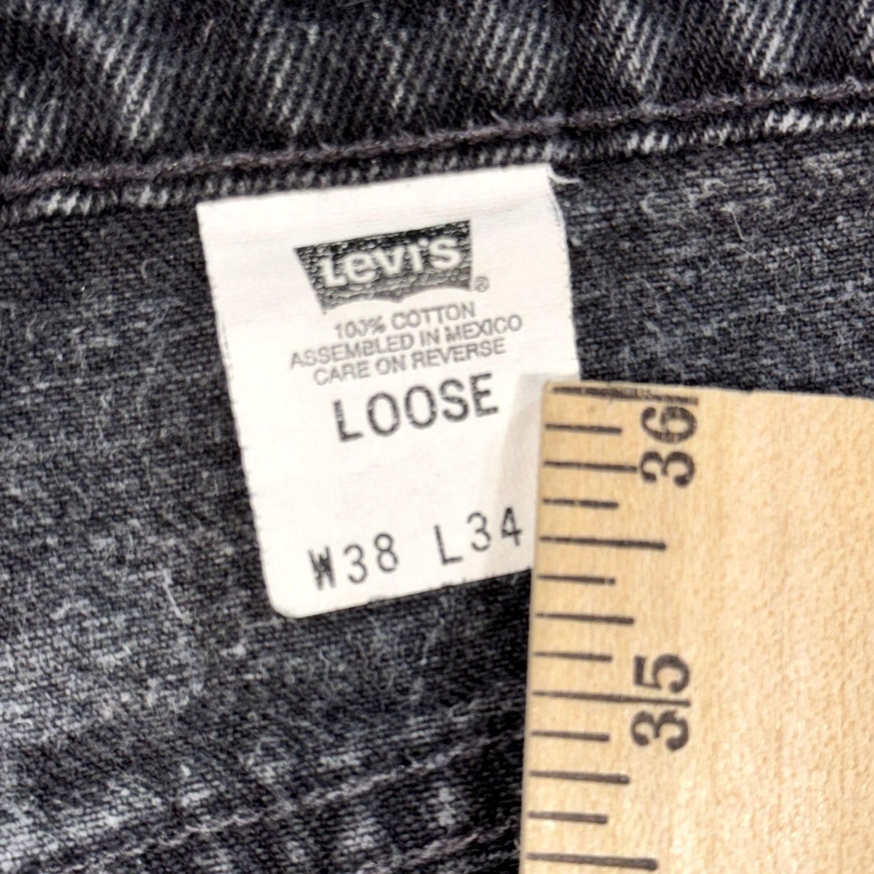 Levi's VINTAGE Levi's 545 Jeans Mens 38x34 Charcoal Gray Loose Fit Straight Denim Zip Fly Pockets Big E 90s Size US 38 / EU 54 - 3 Thumbnail