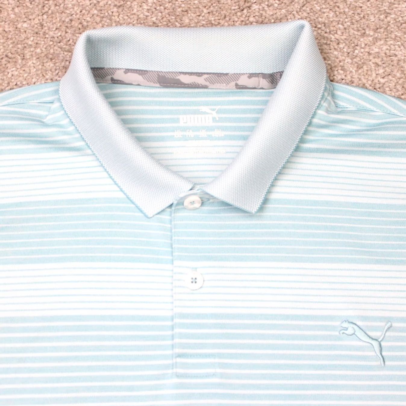 Puma Puma Polo Shirt Mens 2XL XXL Blue Striped Golf Short Sleeve Pullover Polo Shirt Mens 2XL XXL Blue Striped Golf Short Sleeve Pullover Size US XXL / EU 58 / 5 - 3 Thumbnail