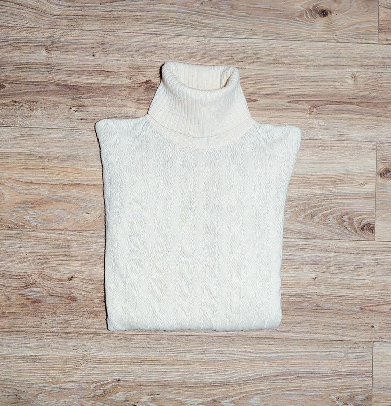 Polo Ralph Lauren 90% wool 10% cashmere sweater turtleneck jumper ecru Size US XS / EU 42 / 0 - 2 Thumbnail