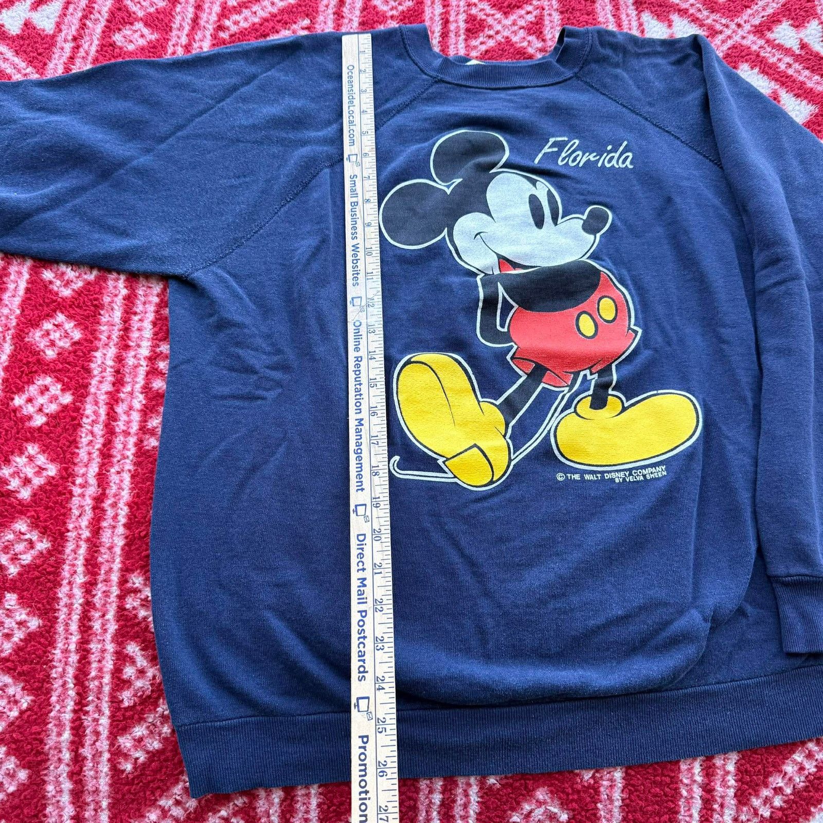 Velva Sheen VTG 80s Mickey Mouse Florida Sweatshirt Velva Sheen XL Size US XL / EU 56 / 4 - 6 Thumbnail