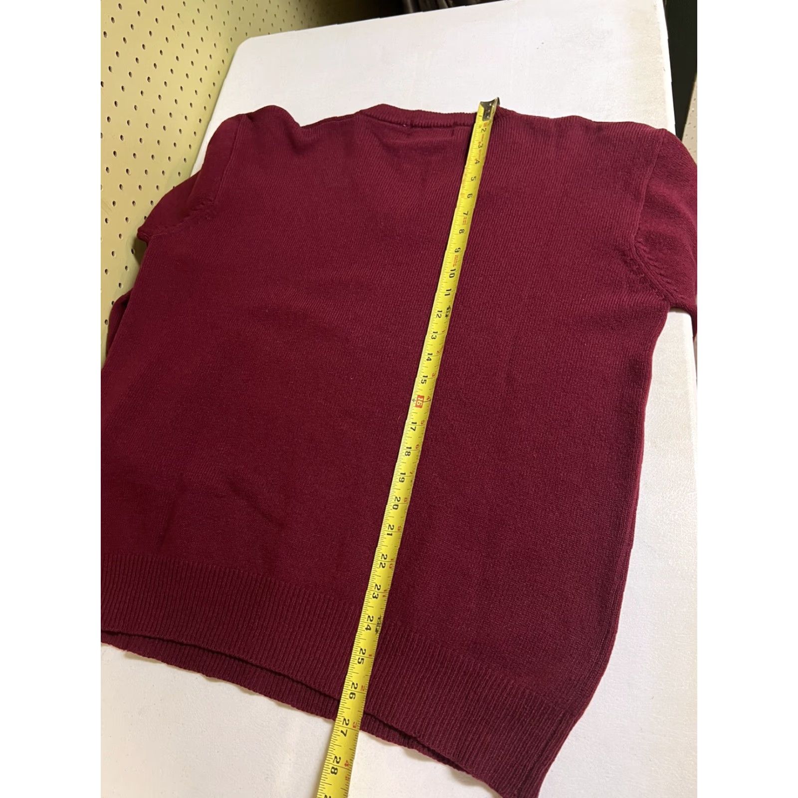 Sears VINTAGE Sears Mens Red Lambs Wool V-Neck Long Sleeve Large Sweater Size US L / EU 52-54 / 3 - 8 Thumbnail