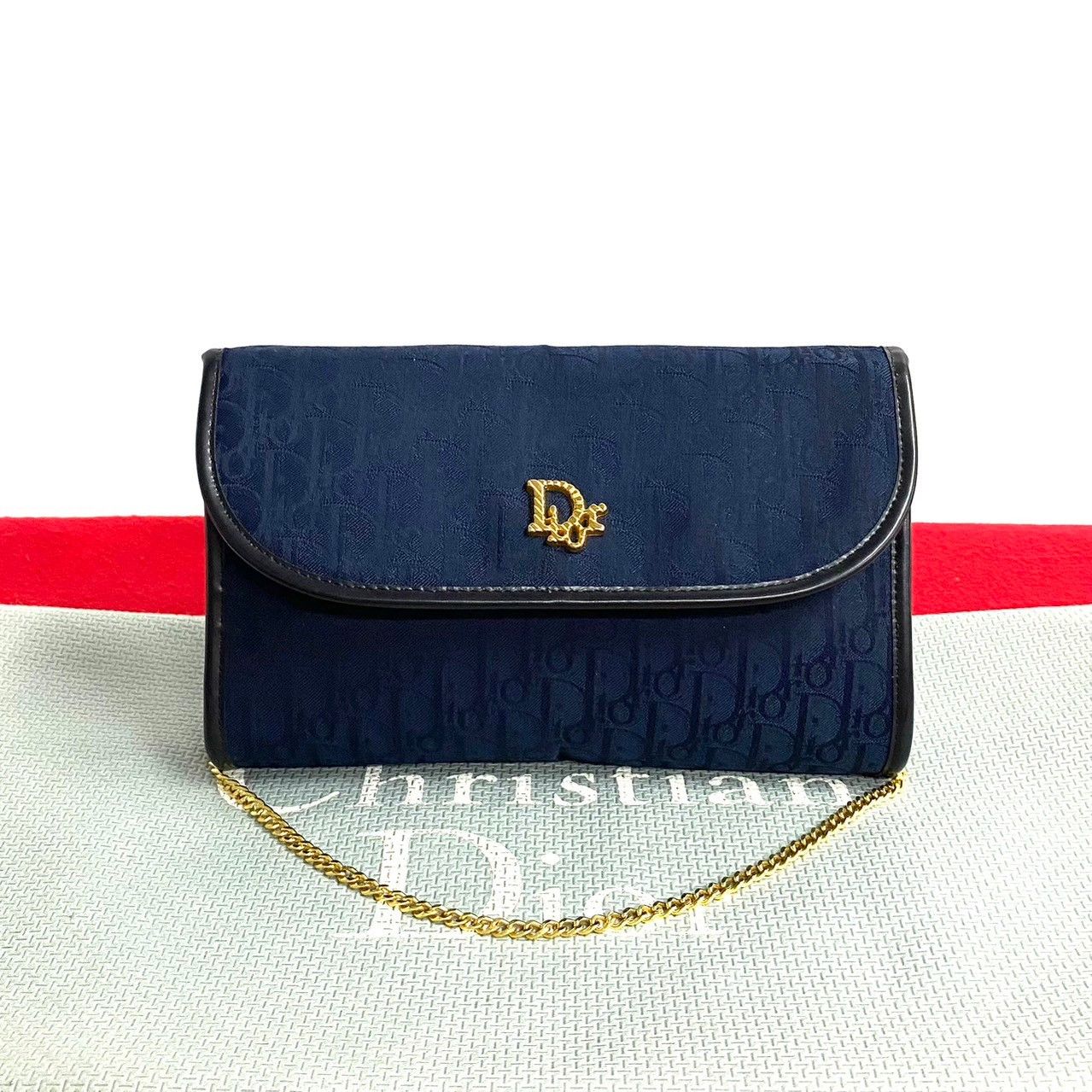 Dior Christian Dior Trotter Canvas Leather Shoulder Bag Canvas Shoulder Bag DUTY FREE for USA