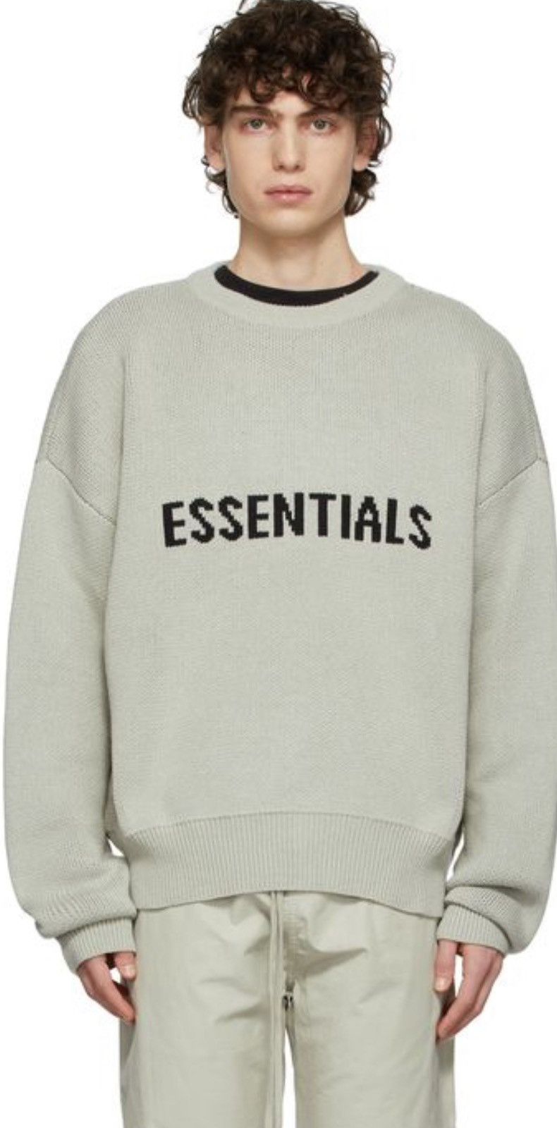 Image of Essentials Fog Knit Sweater in Cream, Men's (Size 2XL)