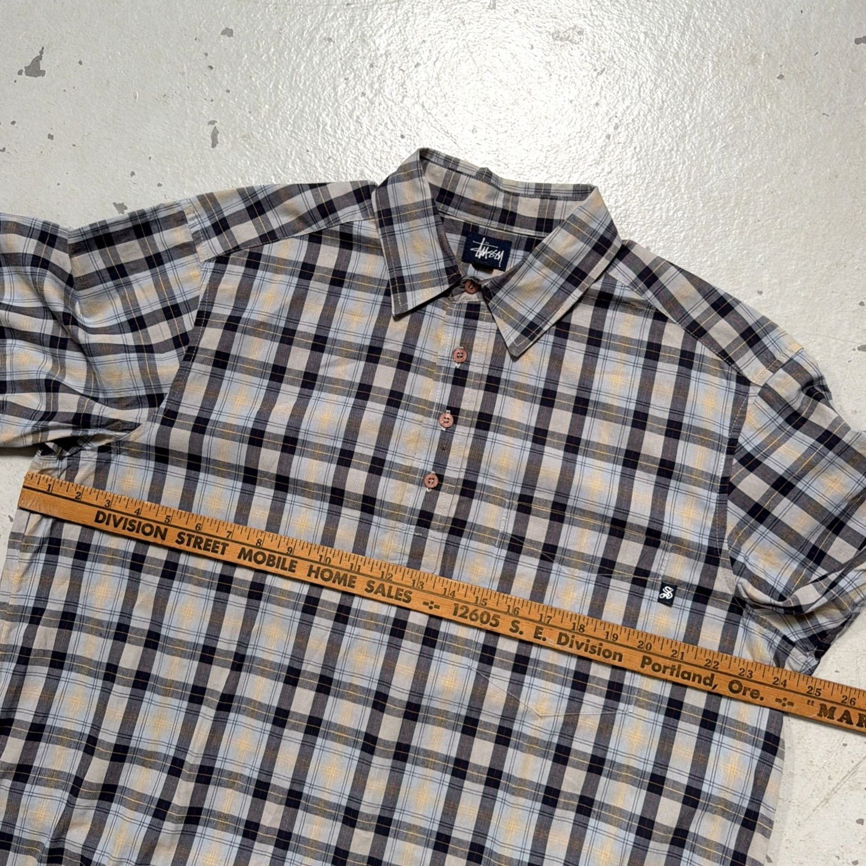 Vintage Vintage Stussy Plaid Flannel Pullover Button Shirt Made USA Skate Streetwear L (L) Size US L / EU 52-54 / 3 - 3 Thumbnail