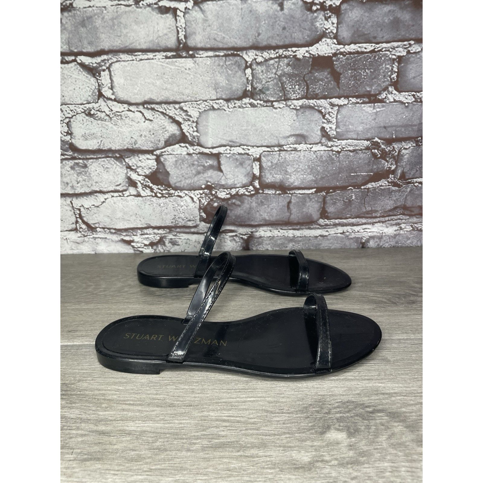 Stuart Weitzman Stuart Weitzman Black Sawyer Jelly Flats Slides Sandals Wome Size US 7 / IT 37 - 2 Thumbnail