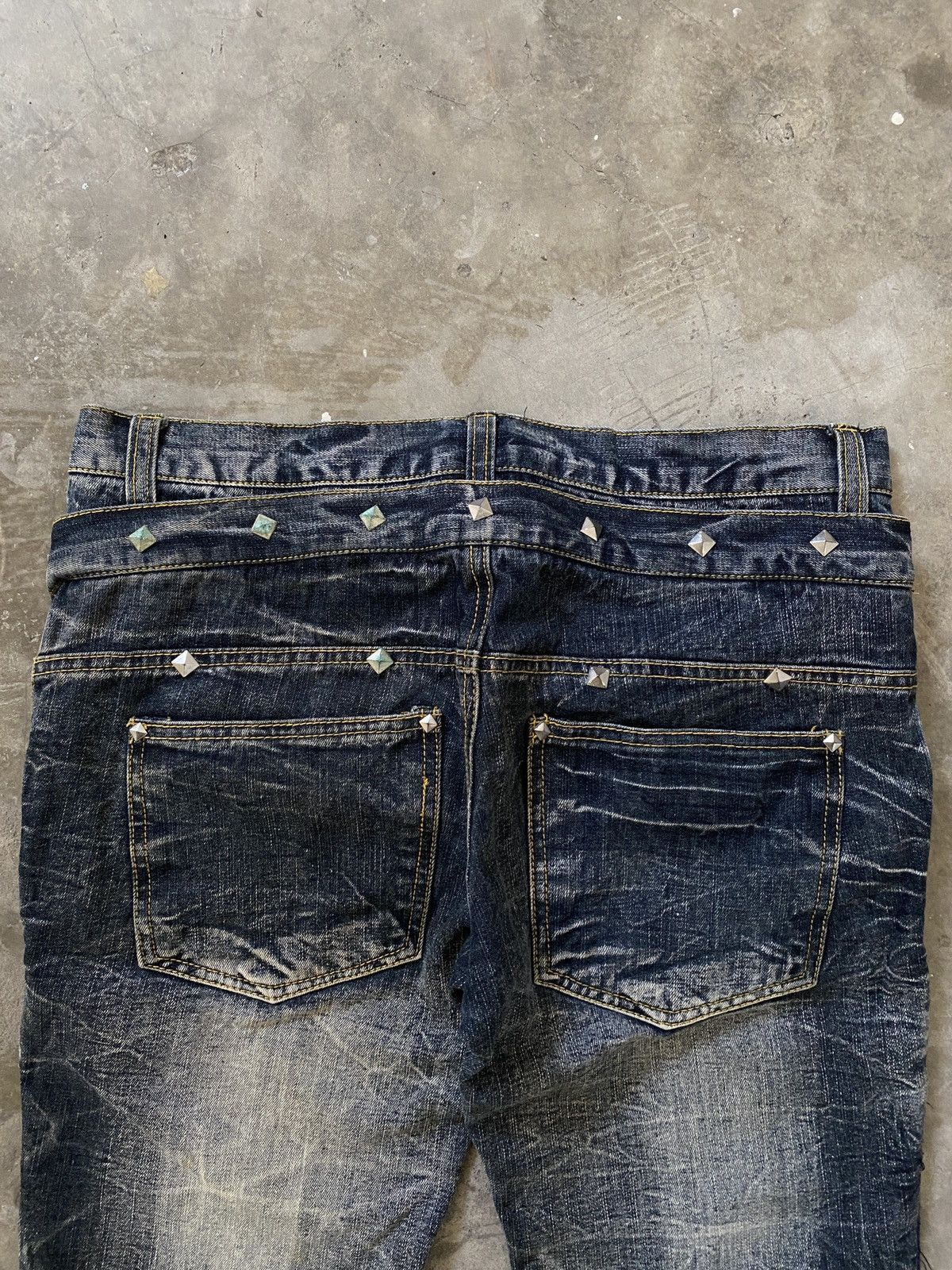 Japanese Brand Black Baccara - Studded Double Waist Clawmark Flare Denim Size US 32 / EU 48 - 17 Thumbnail