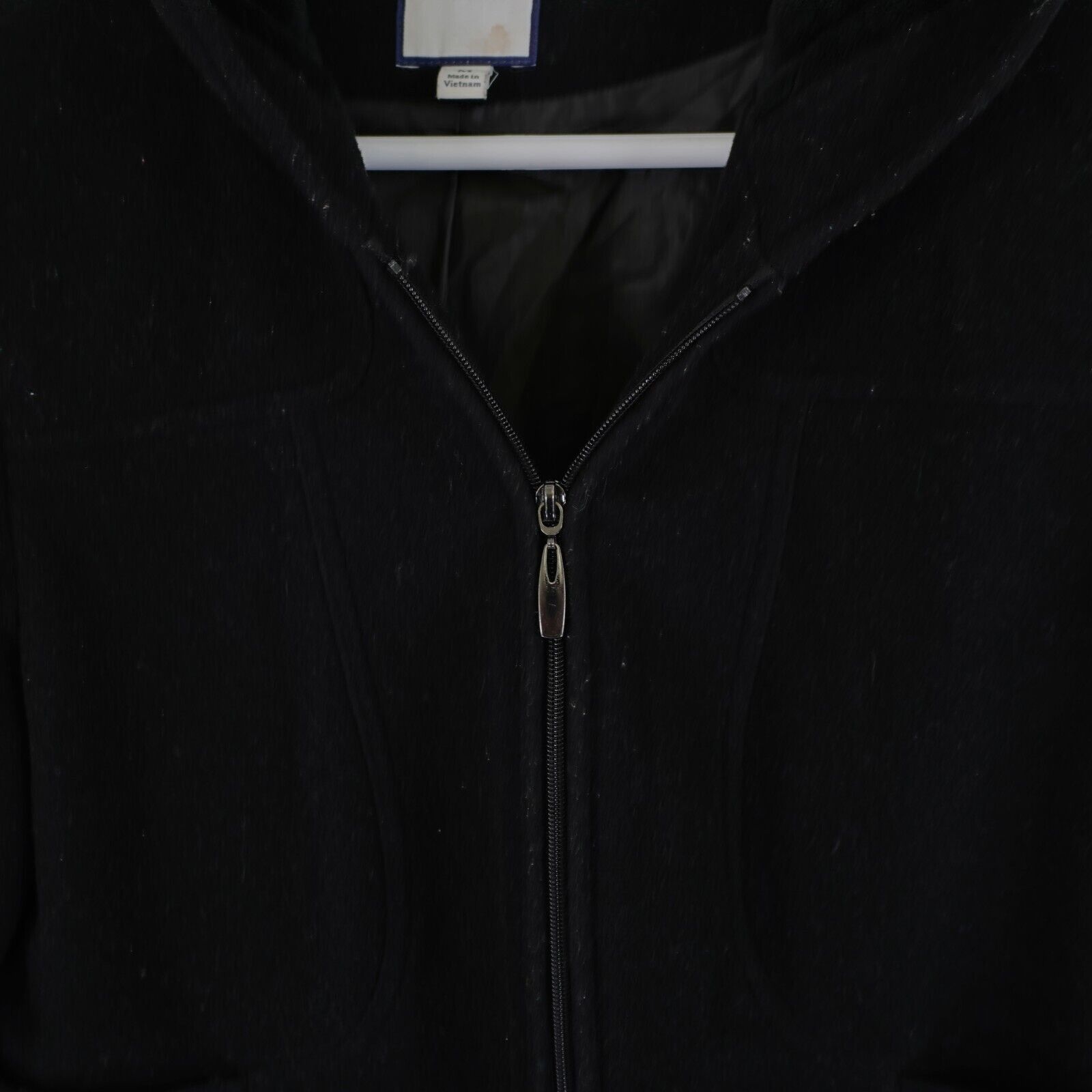 Croft & Barrow Croft & Barrow Medium Black Wool Hooded Lined Full Zip Coat Size M / US 6-8 / IT 42-44 - 4 Thumbnail