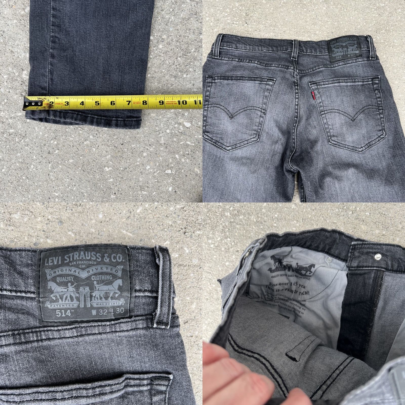 Levi's VINTAGE Levi's 514 Jeans Men's Size 32x30 Black Distressed Slim Straight Leg Denim Size US 32 / EU 48 - 8 Thumbnail
