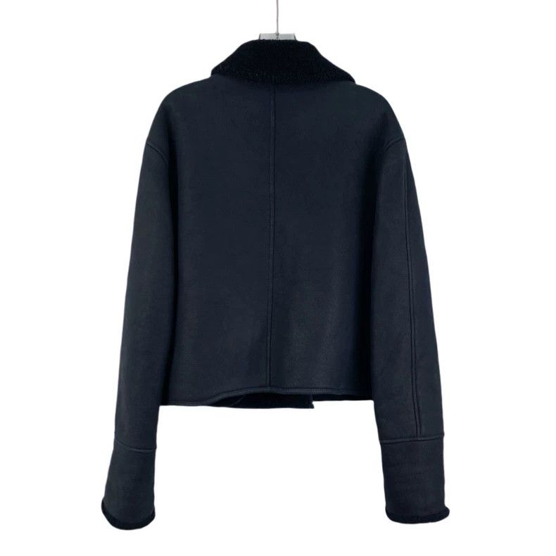 Loewe Loewe Dark blue collar long sleeve fur jacket Size S / US 4 / IT 40 - 2 Thumbnail