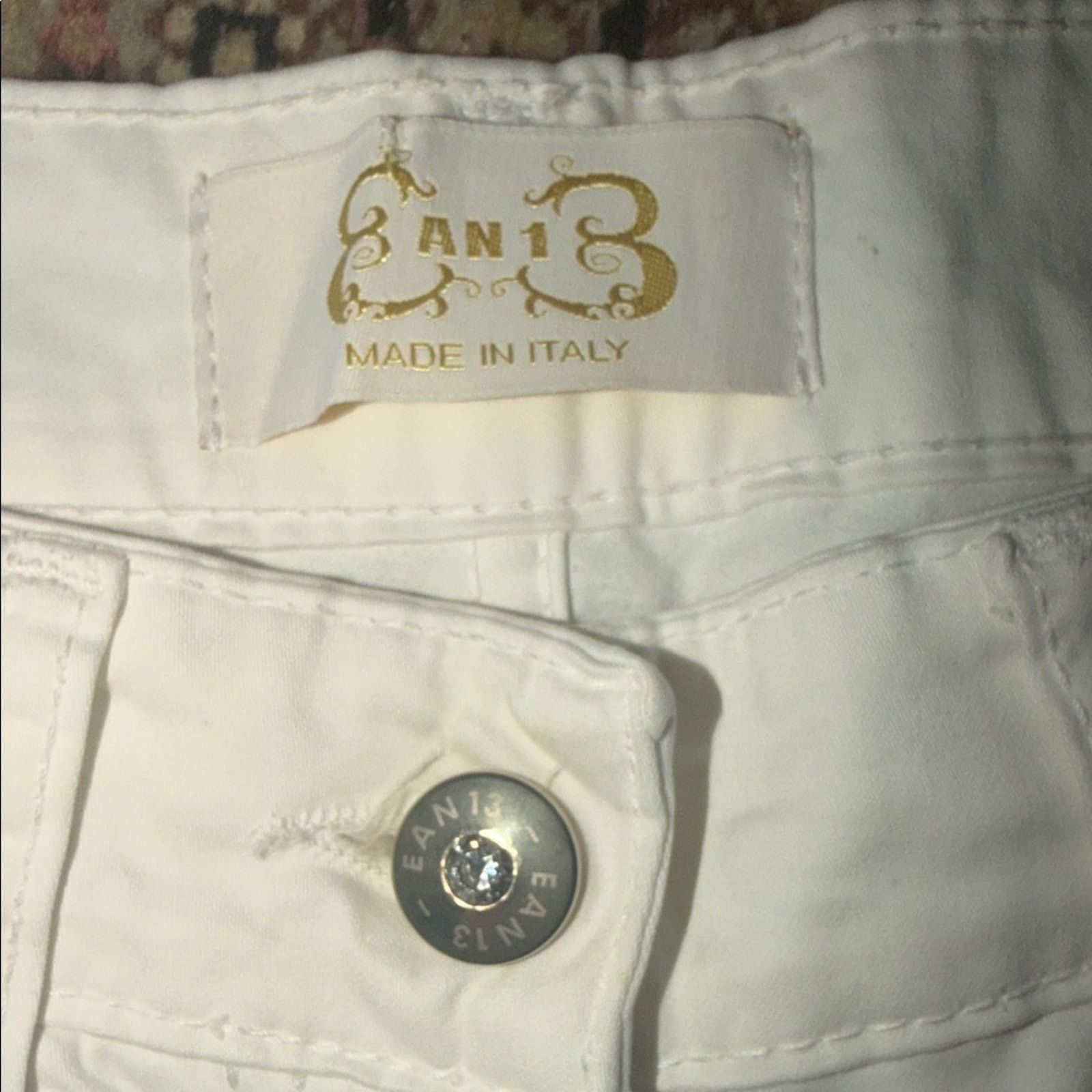 Other Ean 13 Elegant Cream Floral Straight Leg Jeans Women Size 28 Size 28" / US 6 / IT 42 - 2 Thumbnail