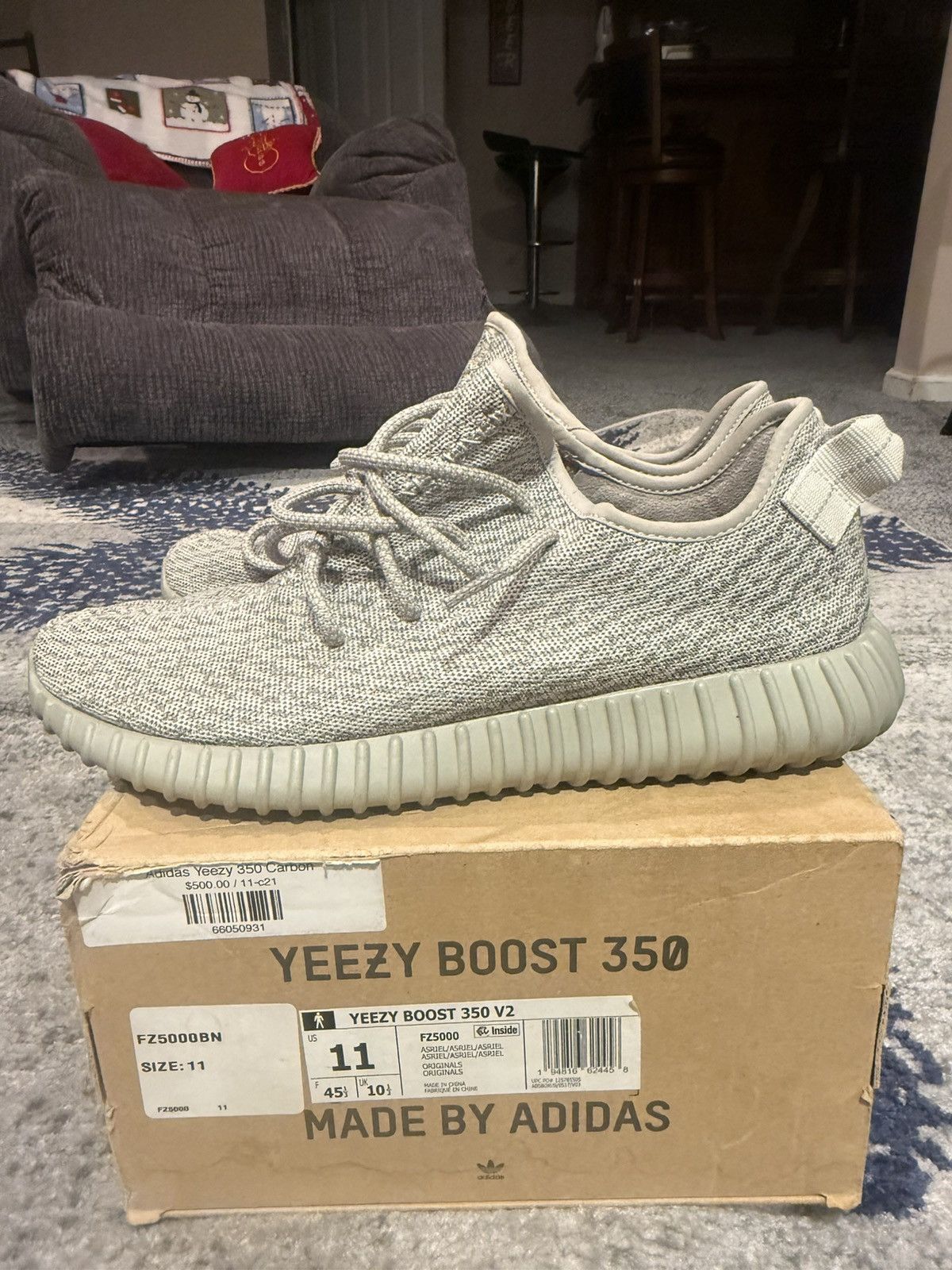 Yeezy Adidas Yeezy Boost 350 ‘Moonrock’ Size US 11.5 / EU 44-45 - 2 Thumbnail