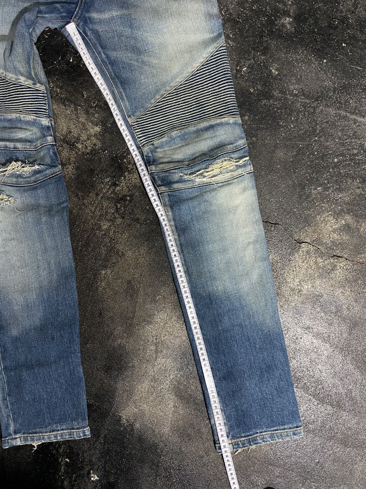 Balmain Balmain Denim Distressed Jeans moto bike Size US 31 - 21 Thumbnail