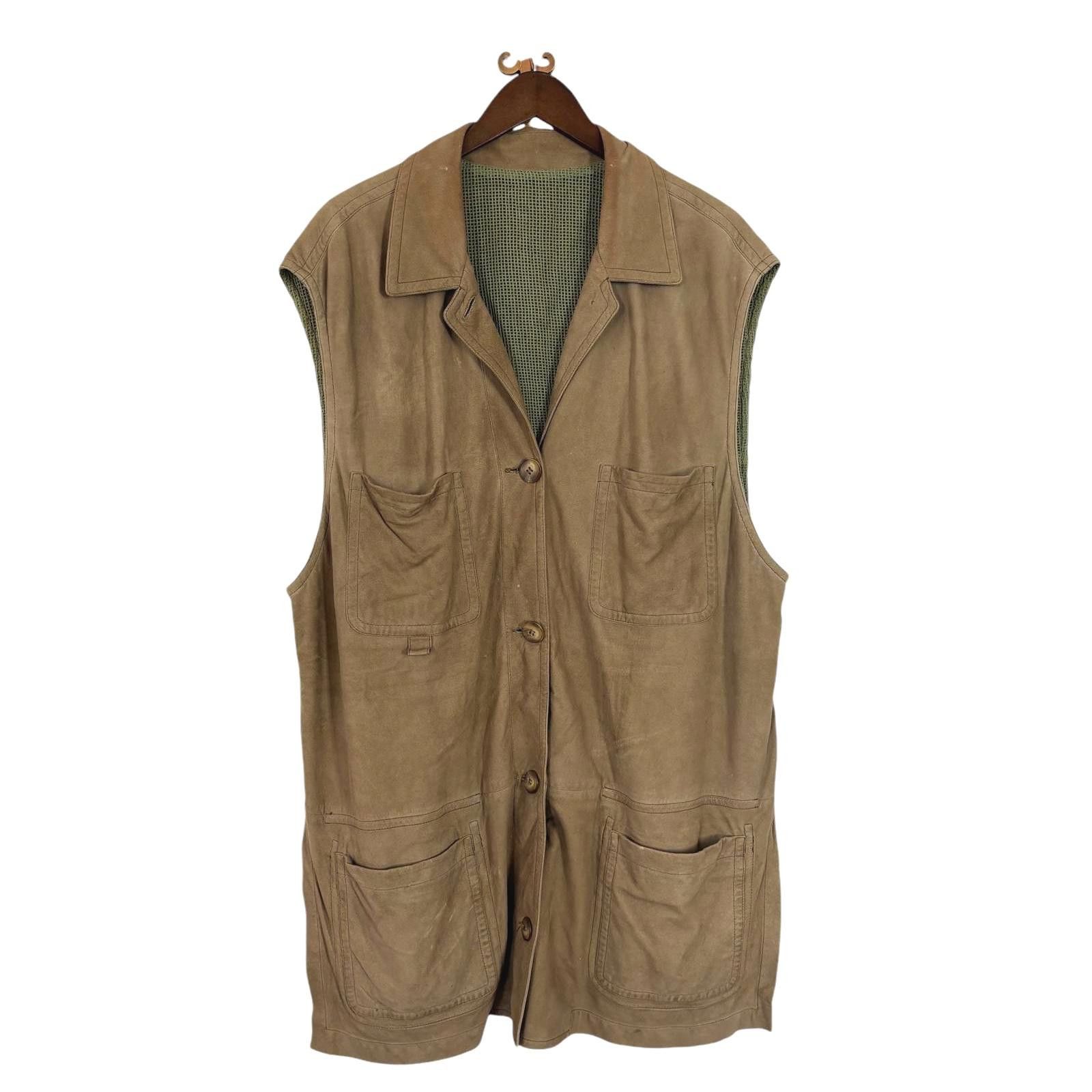Donna Karan Vintage Donna Karan Leather Utility Vest Leather Size M Size M / US 6-8 / IT 42-44 - 1 Thumbnail