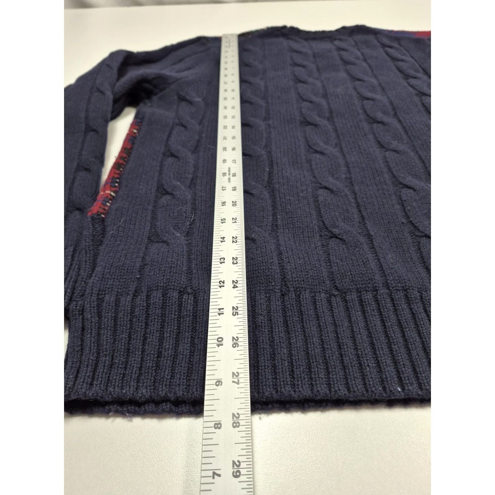 Brooks Brothers Brooks Brothers Sweater Mens L Blue Merino Wool Plaid Crewneck Elbow Patch Knit Cable-Knit Heavyweight Classic Preppy Winter Casual Size US L / EU 52-54 / 3 - 7 Thumbnail