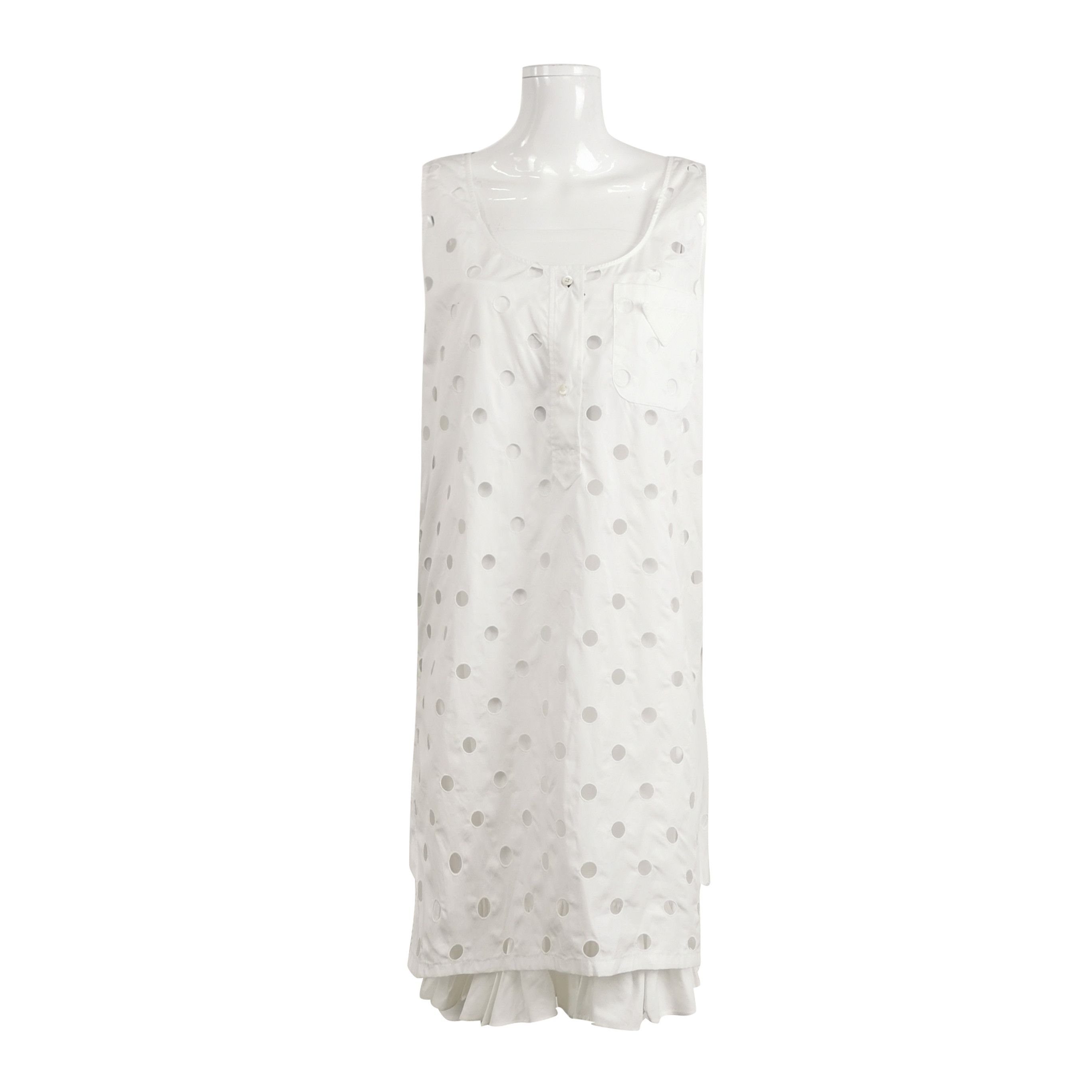 Prada Classic Cotton Dress in White - dmc
