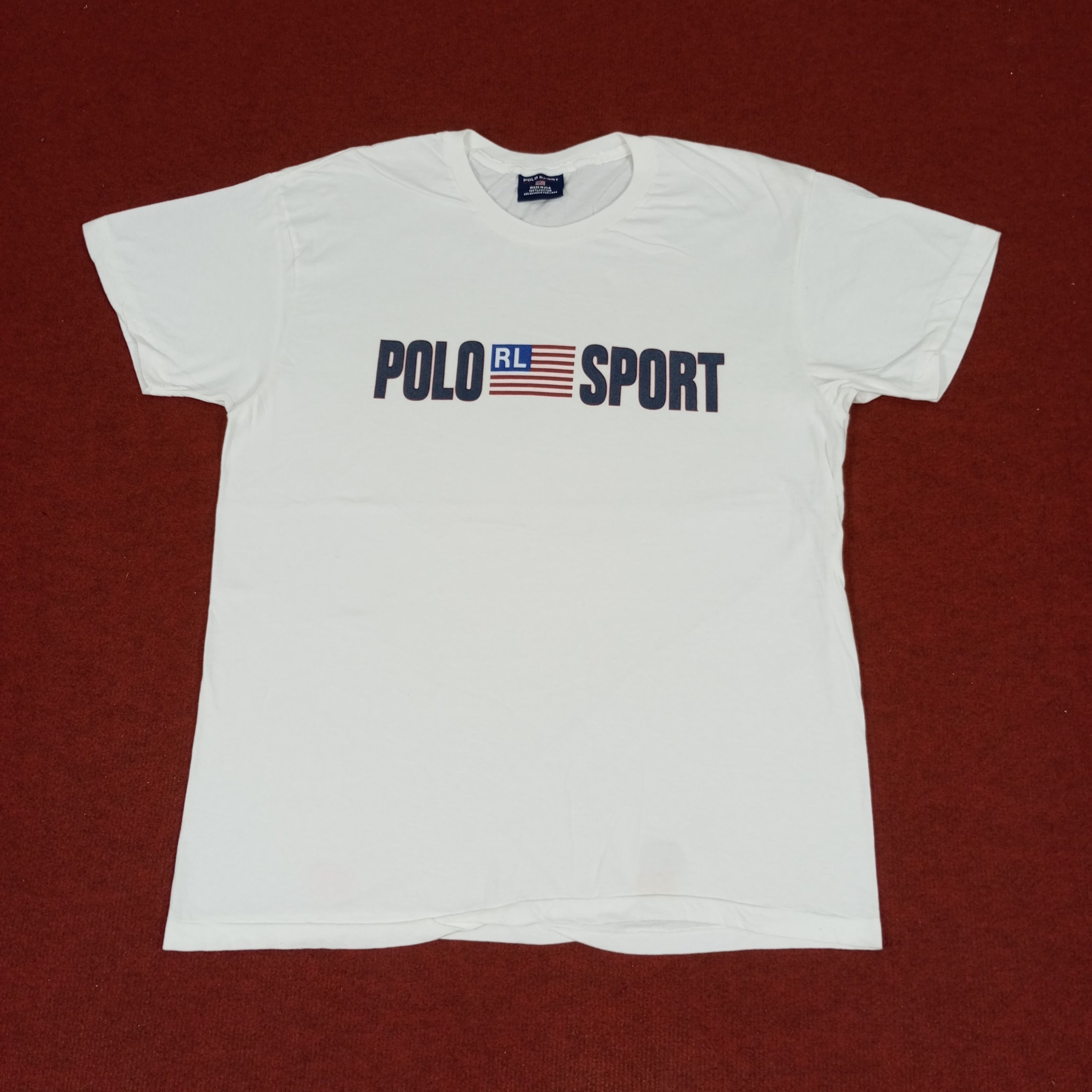 Polo Ralph Lauren × Vintage Polo Sports Ralph Lauren Spellout Design Tshirt Size US L / EU 52-54 / 3 - 1 Thumbnail