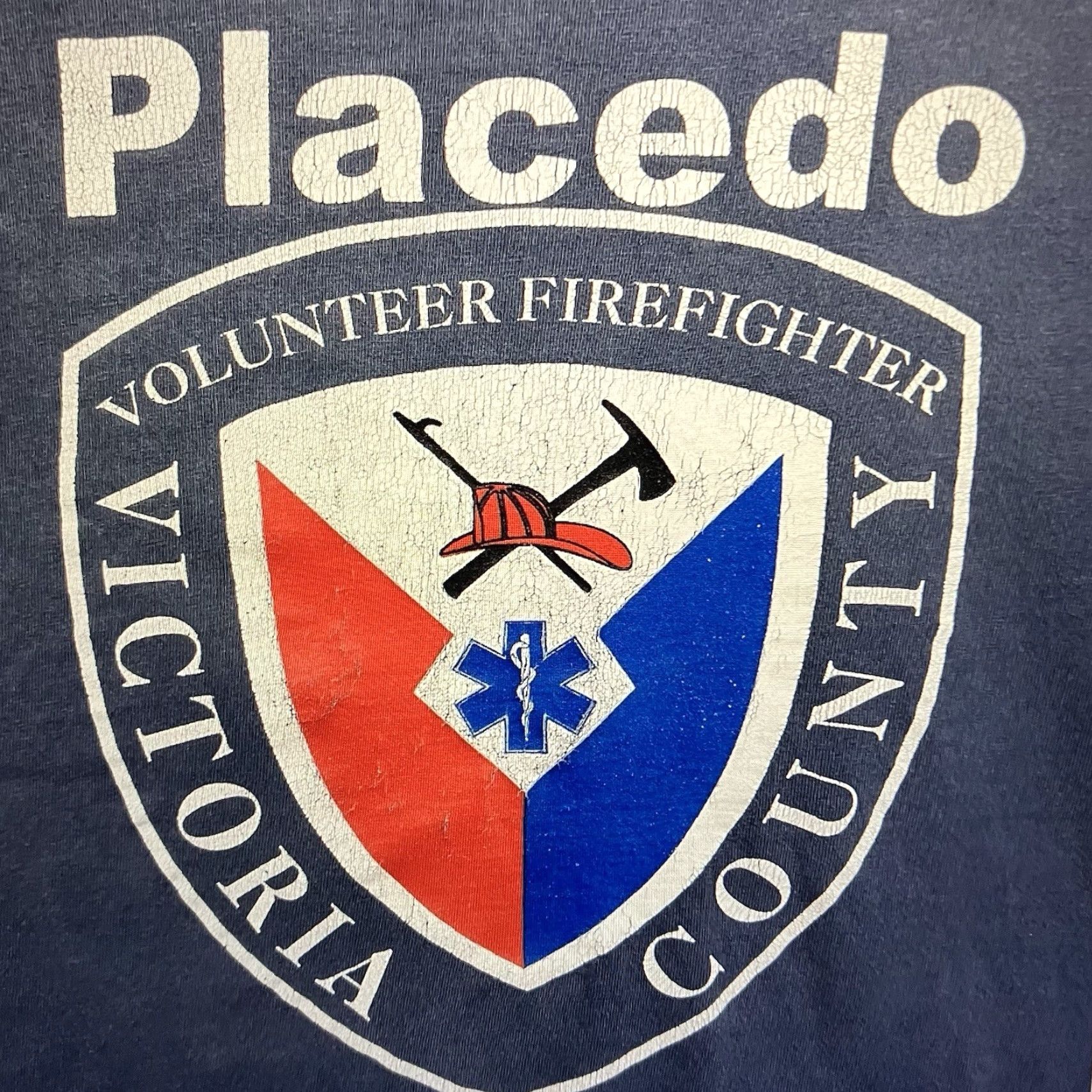 Hanes VINTAGE Hanes Beefy-T Firefighter Pocket T-Shirt Mens XL Blue 90s Graphic Print Retro Grunge Size US XL / EU 56 / 4 - 3 Thumbnail