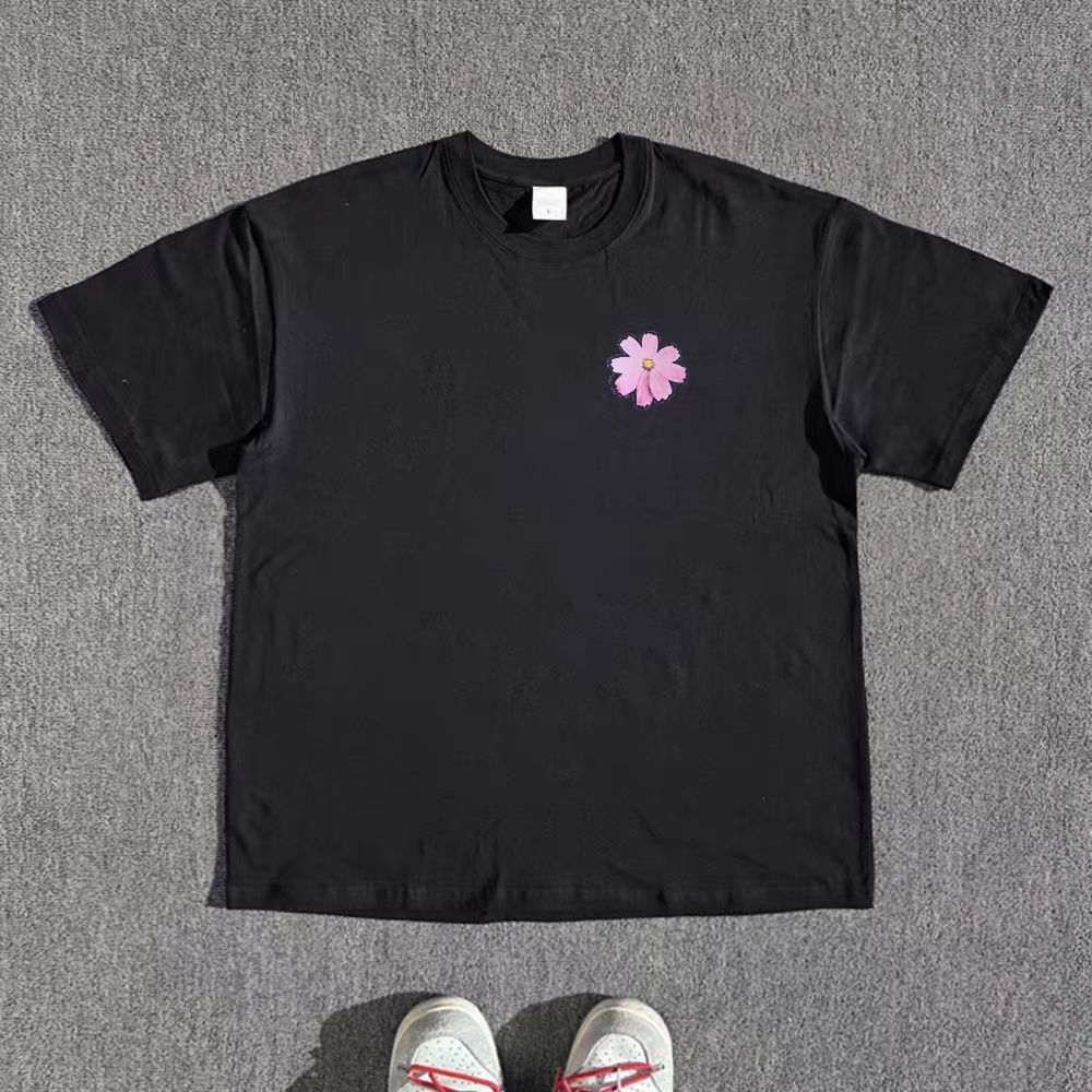 Vintage Black retro floral print cotton t-shirt Size US M / EU 48-50 / 2 - 2 Thumbnail