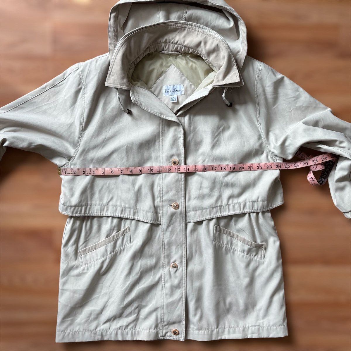 Vintage Carlo Briani Beige Hooded Coat Size L Size L / US 10 / IT 46 - 8 Thumbnail