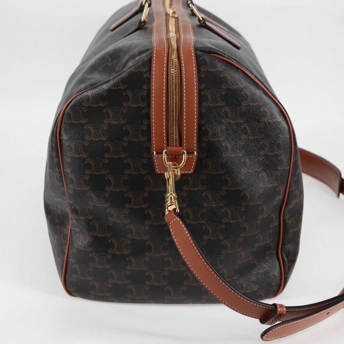 Celine CELINE Triomphe Boston Bag Pvc Leather Black Gold Size ONE SIZE - 4 Thumbnail