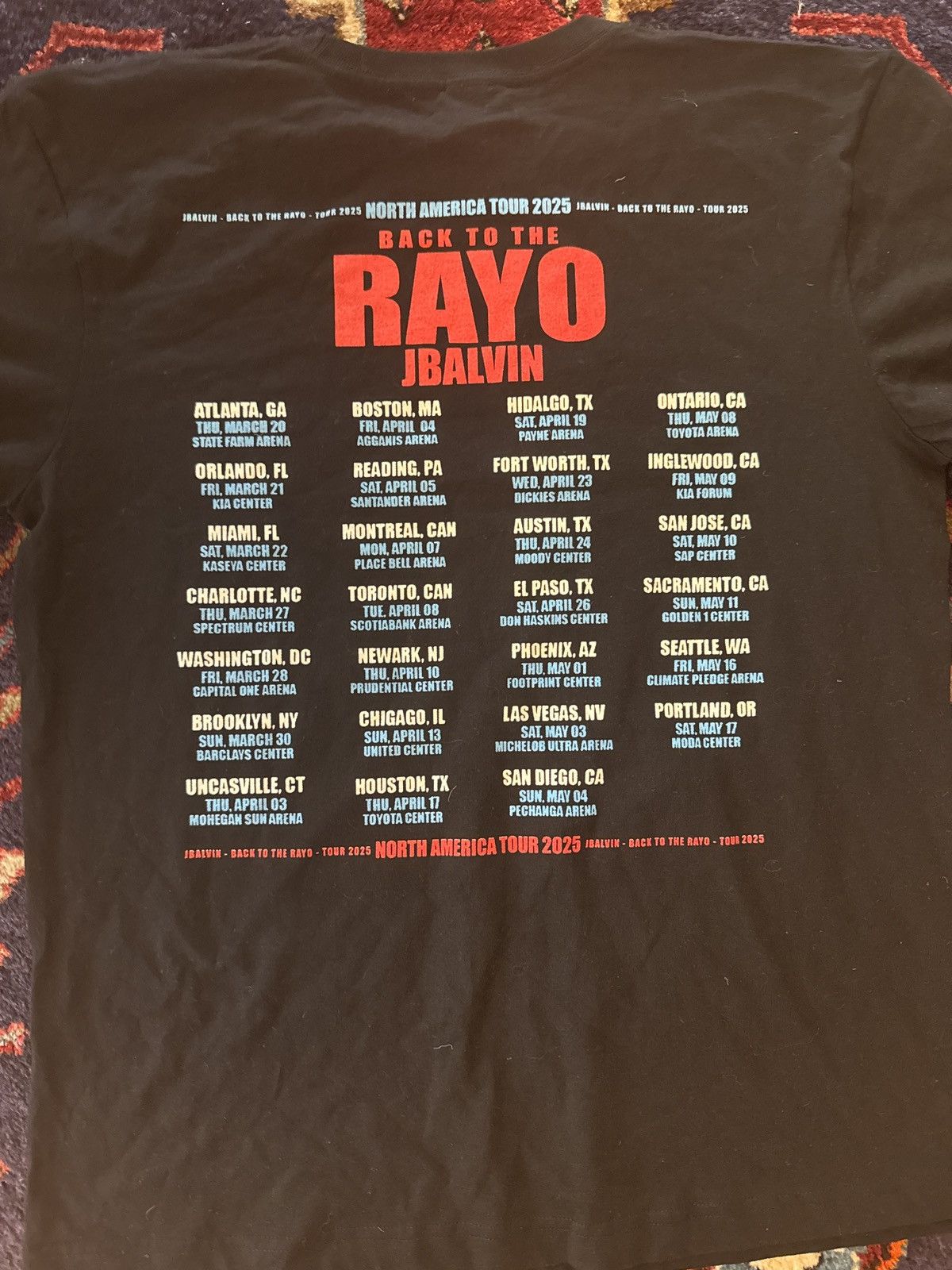 Band Tees J Balvin Back to the Rayo North America tour 2025 Size US L / EU 52-54 / 3 - 2 Thumbnail
