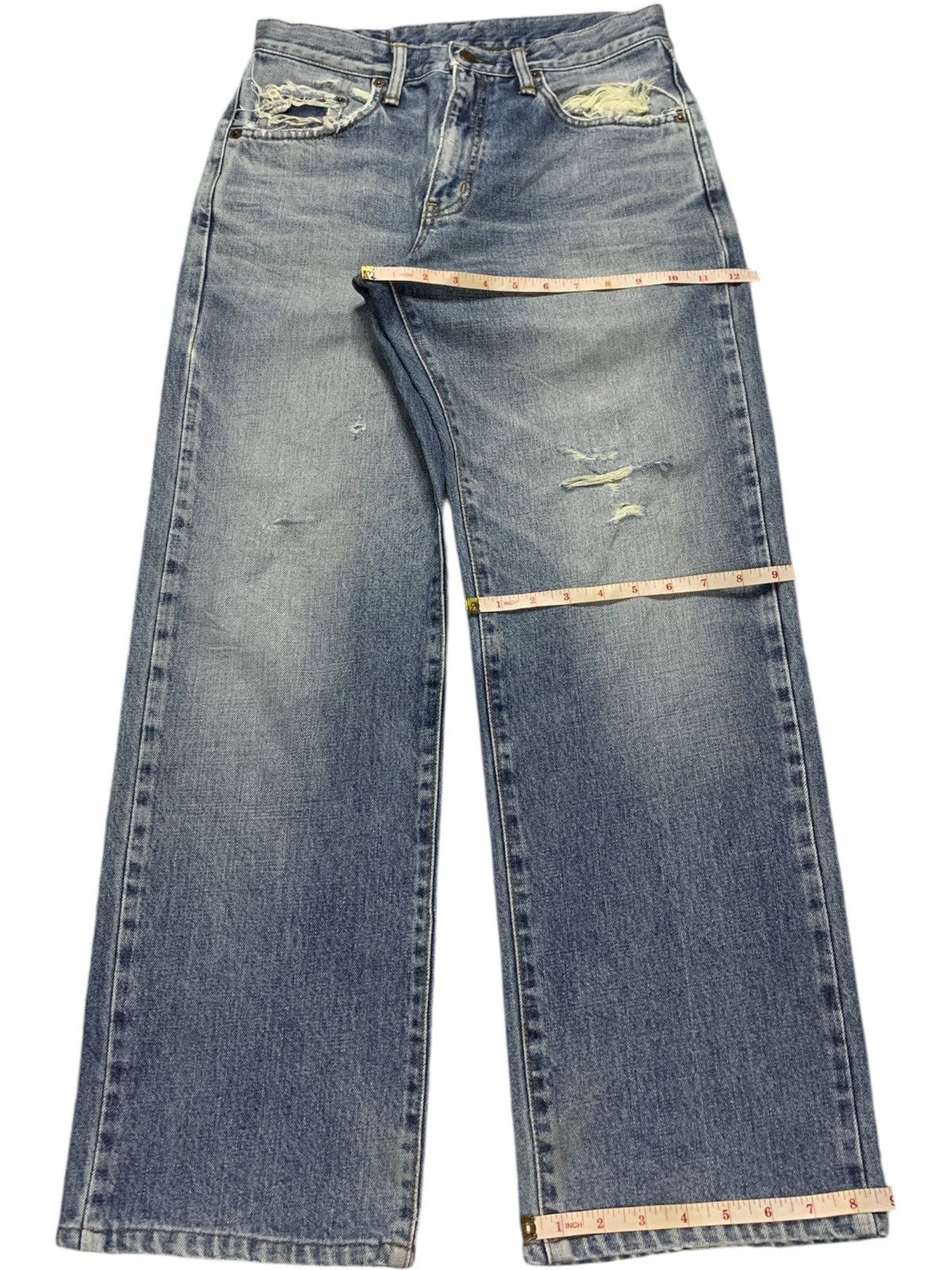 Edwin × Japanese Brand SALES🔥Vintage Edwin Faded Blue Wash Distress Baggy Jeans Size US 29 - 14 Thumbnail