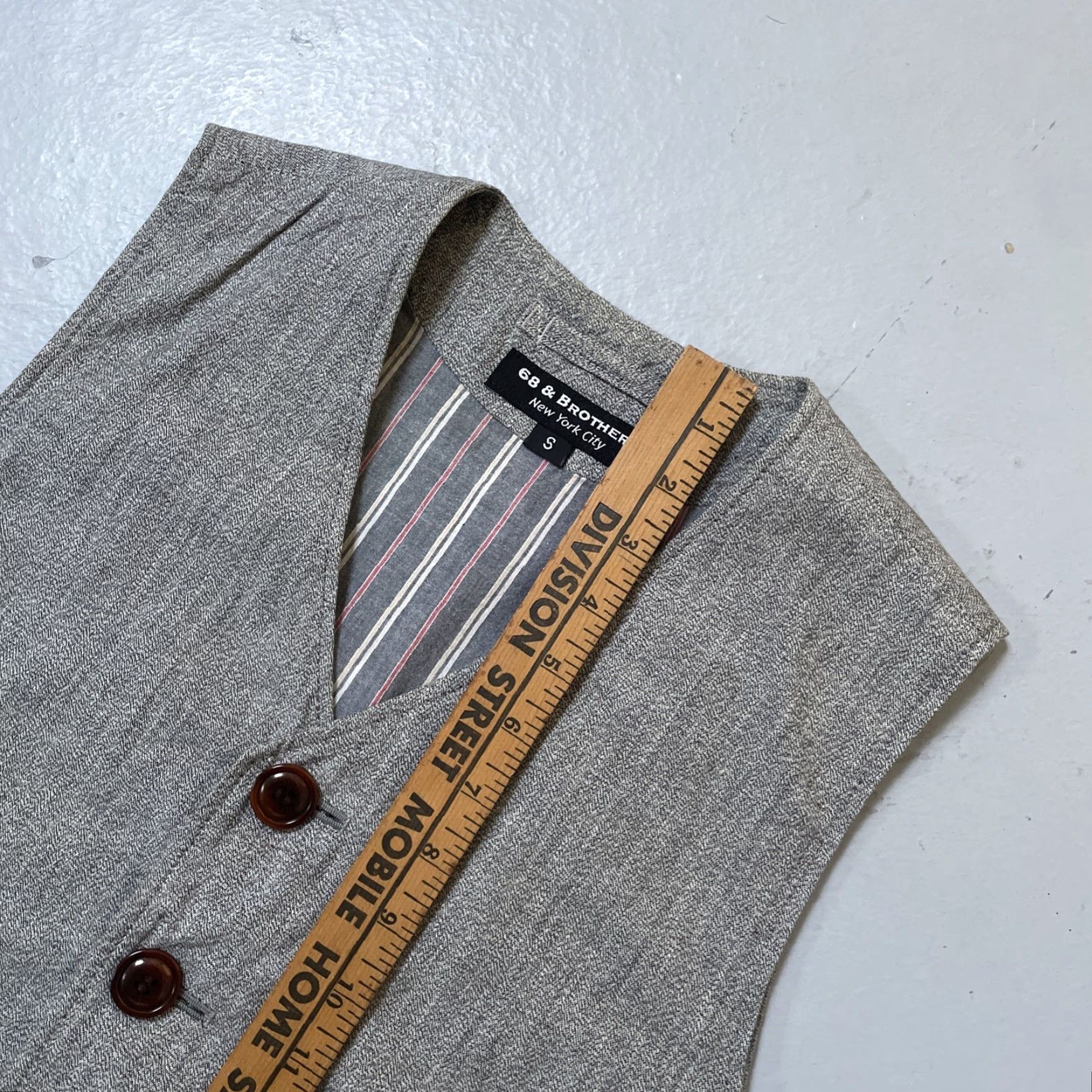 Vintage VINTAGE 68 & Brothers Work Vest S Gray City Japanese Made In Japan Cotton Unisex Adults Cinch Back Size US S / EU 44-46 / 1 - 4 Thumbnail