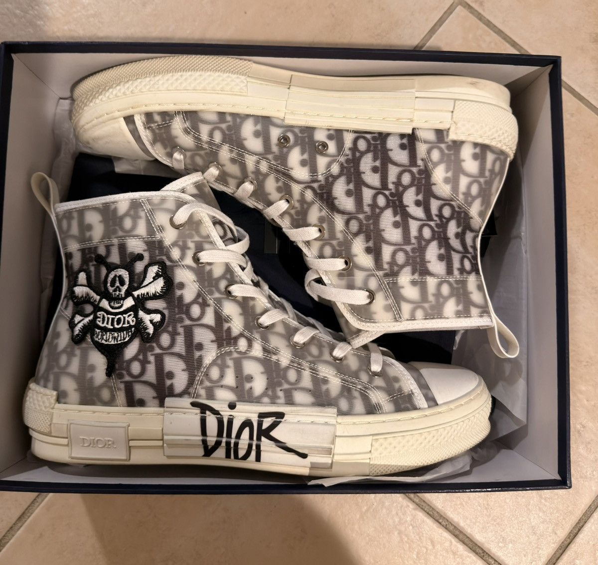 Dior × Stussy Christian Dior Shawn Stussy B23 High Top Bee Embroidery Size US 11 / EU 44 - 3 Thumbnail