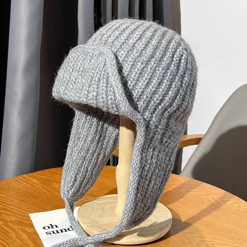 Designer Winter Knitted Earflap Beanie Size ONE SIZE - 1 Preview