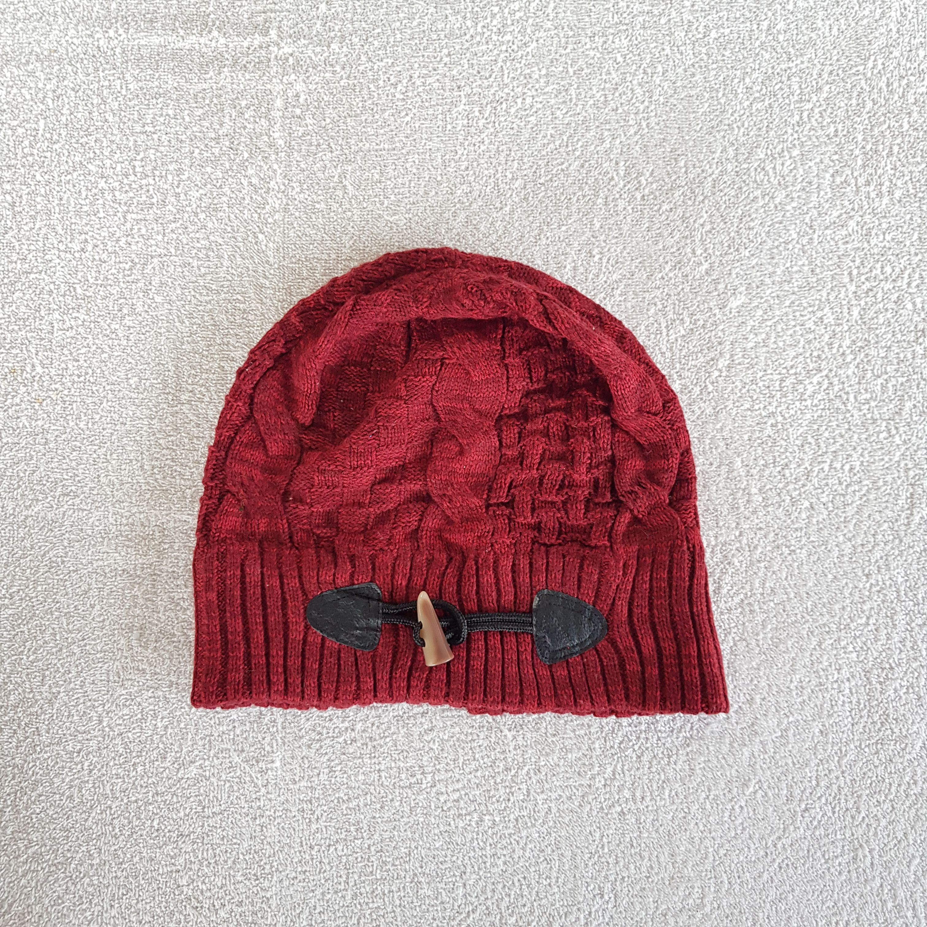 Japanese Brand Vintage Cable Knit Beanie Y2K Crochet Slouchy Snow Caps Hats Size ONE SIZE - 5 Thumbnail