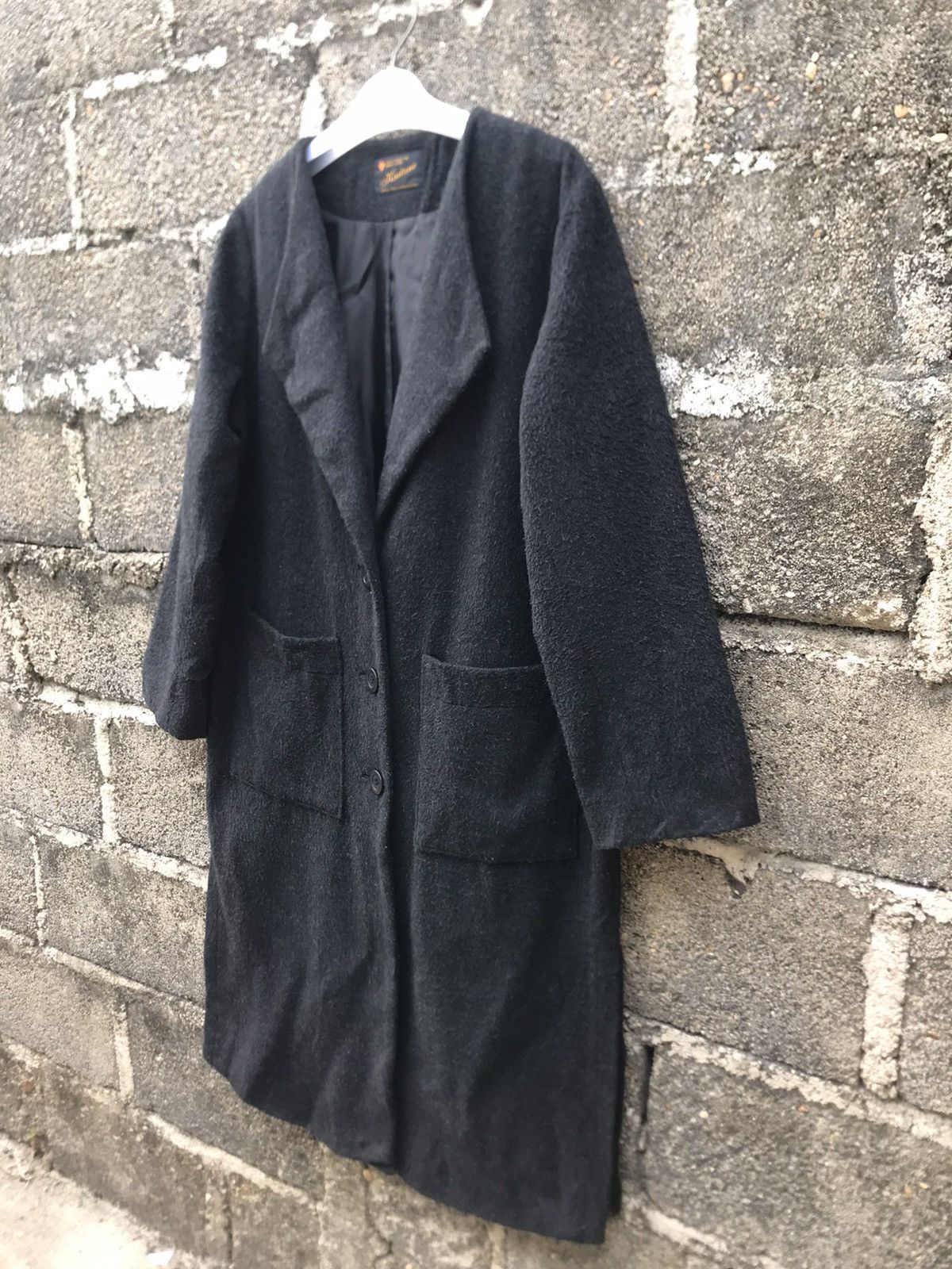 Japanese Brand × Vintage ⚡️Vintage Kastane Collarless Wool Long Coat Size M / US 6-8 / IT 42-44 - 3 Thumbnail