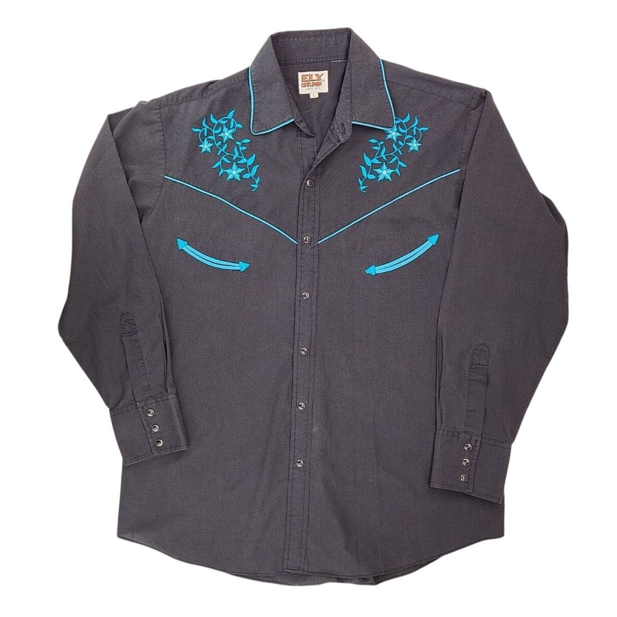Other Vintage Ely Cattleman Western Shirt Pearl Snap Men Large Size US L / EU 52-54 / 3 - 5 Thumbnail