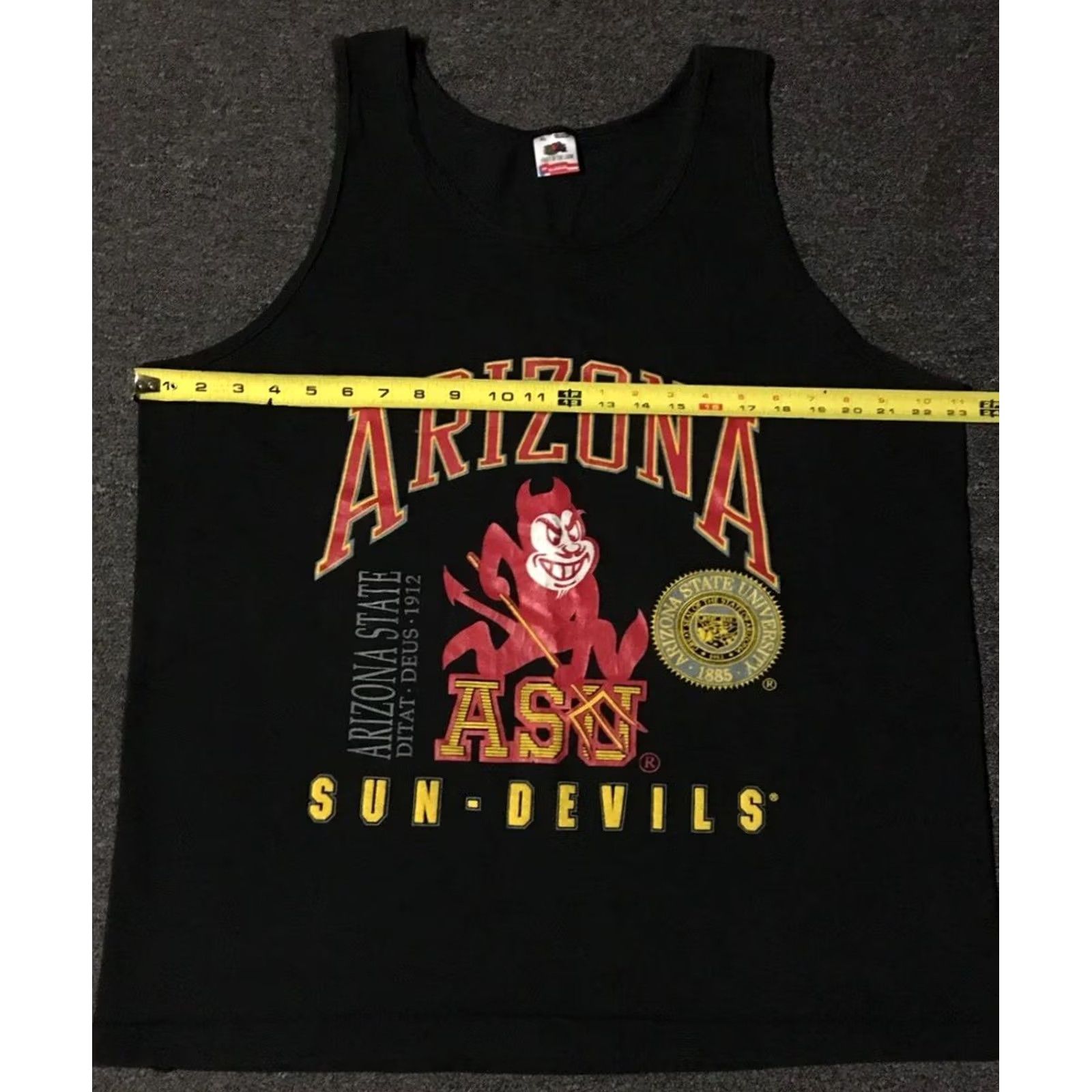 Vintage VINTAGE ASU Sun Devils Tank Top Shirt XL Black USA Single Stitch 90s 80s College Track Grunge Hip Hop Punk Retro University Sun Devils Mens Tank Top Size US XL / EU 56 / 4 - 6 Thumbnail