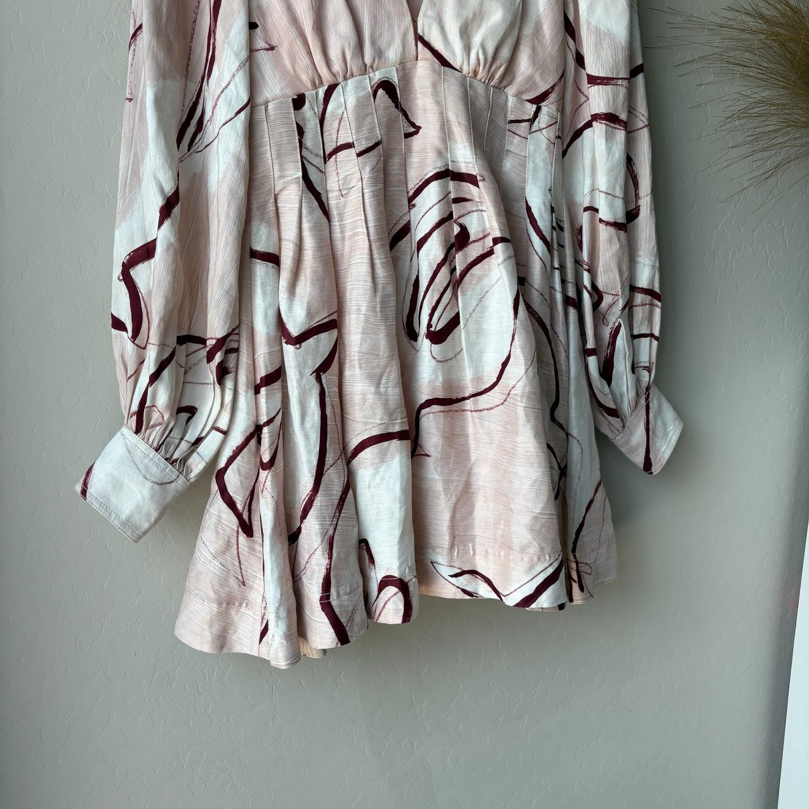 Aje Aje Dress Pink Abstract Dove Linen Blend Minidress Size US 0 Size XS / US 0-2 / IT 36-38 - 4 Thumbnail